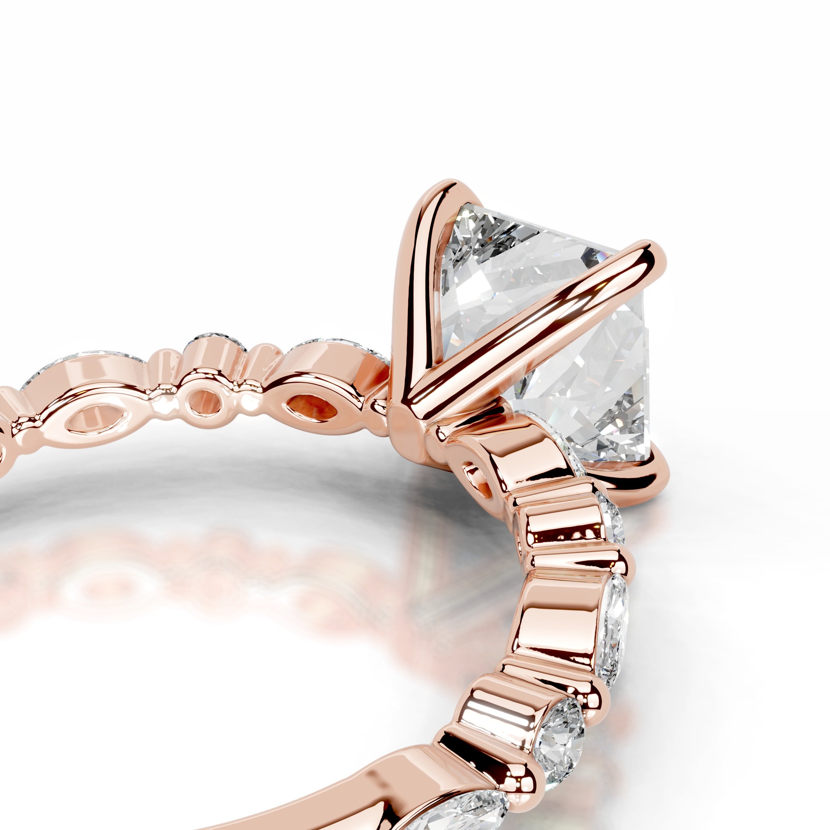 Lagertha Diamond Engagement Ring - 14K Rose Gold