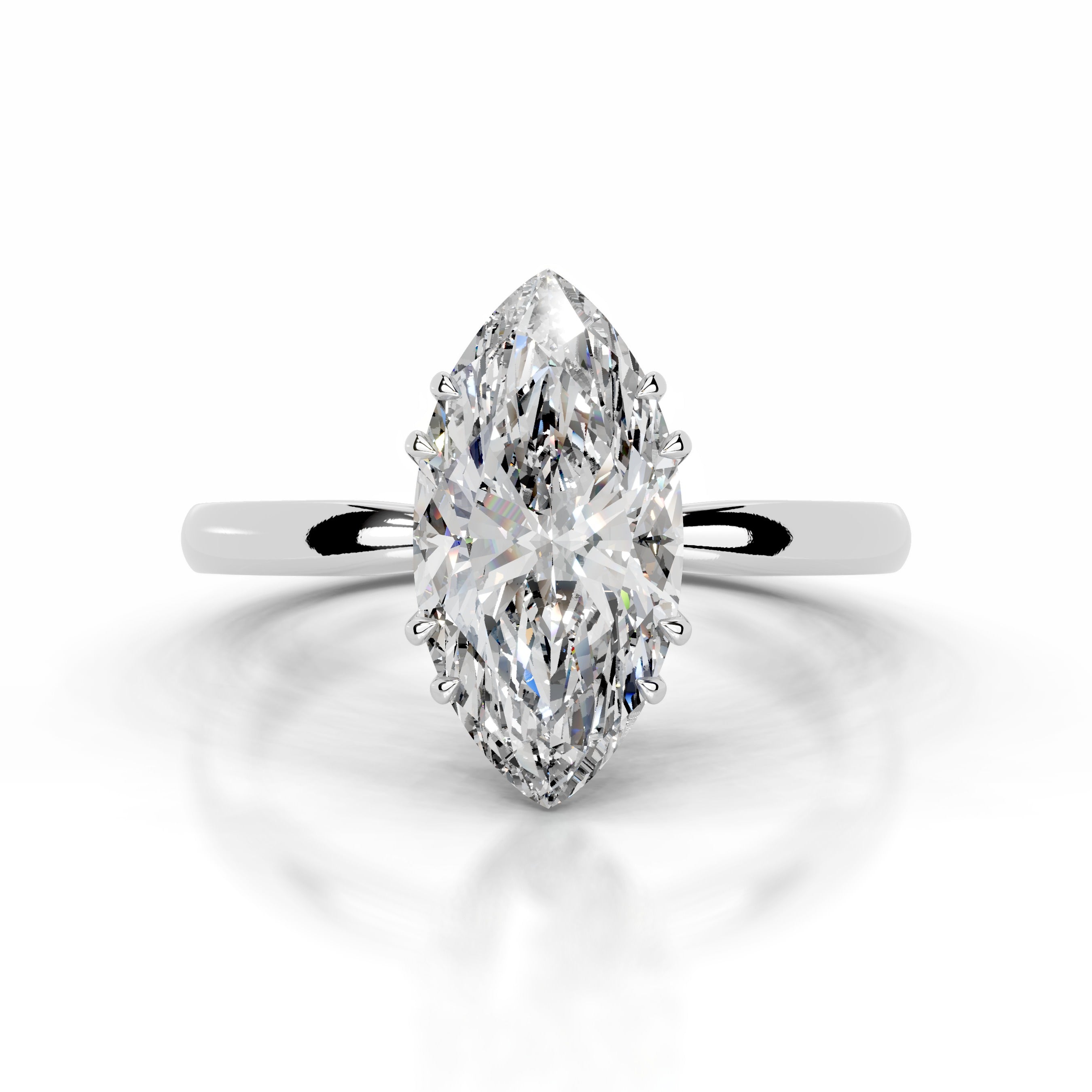 Badia Diamond Engagement Ring - 14K White Gold