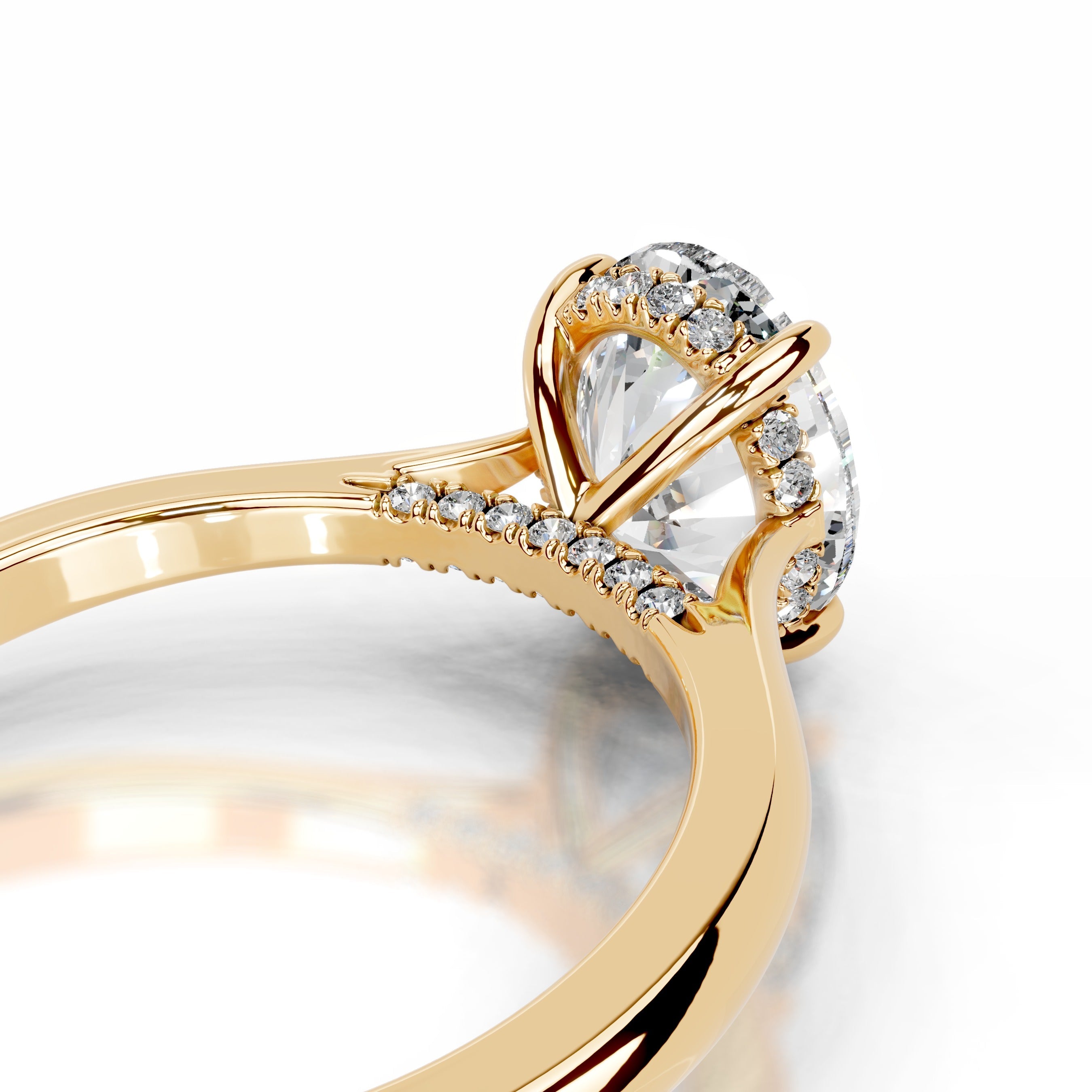 Bahia Diamond Engagement Ring - 18K Yellow Gold - Main Stone 1.02 Carat