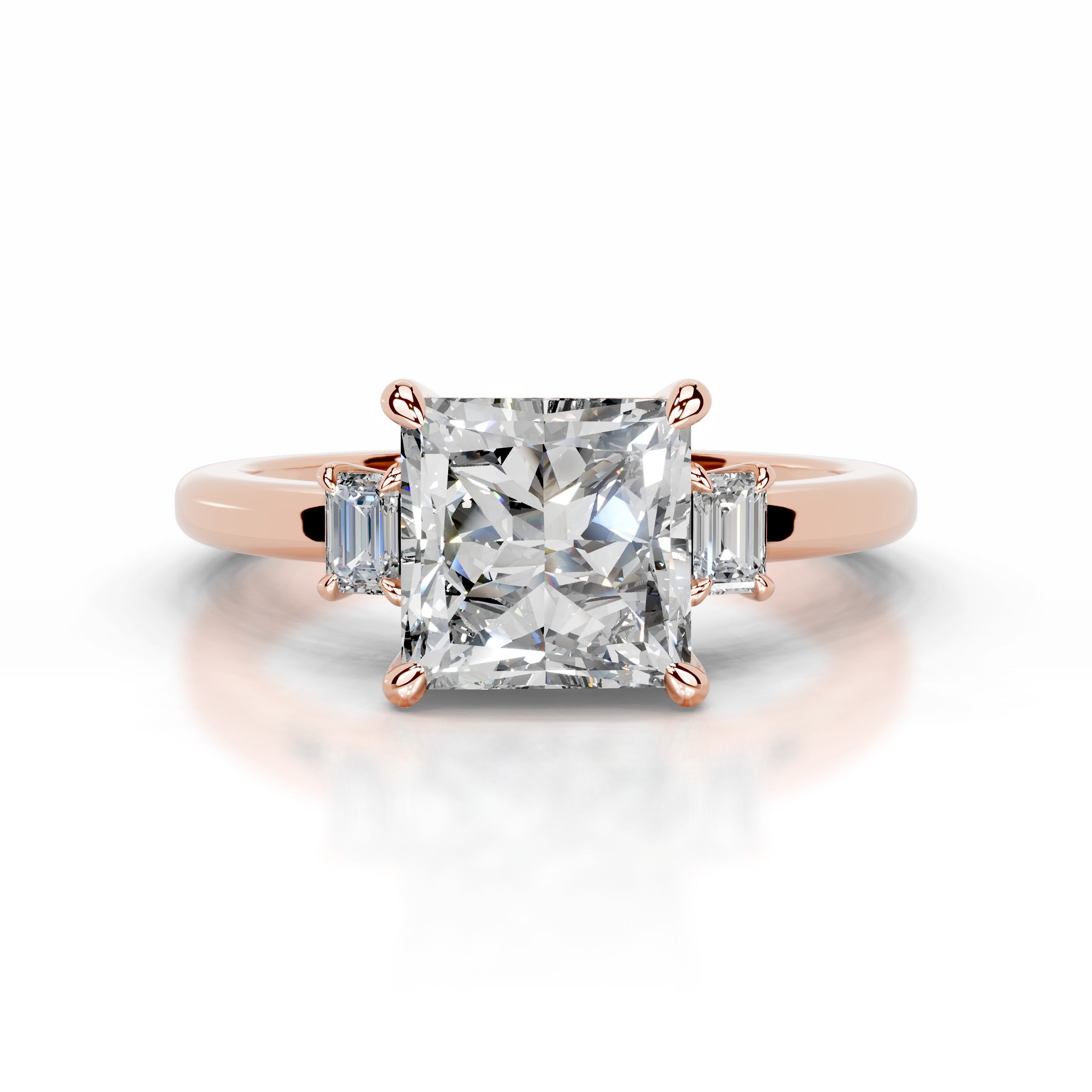 Luz Diamond Engagement Ring - 14K Rose Gold - Main Stone 2.07 Carat