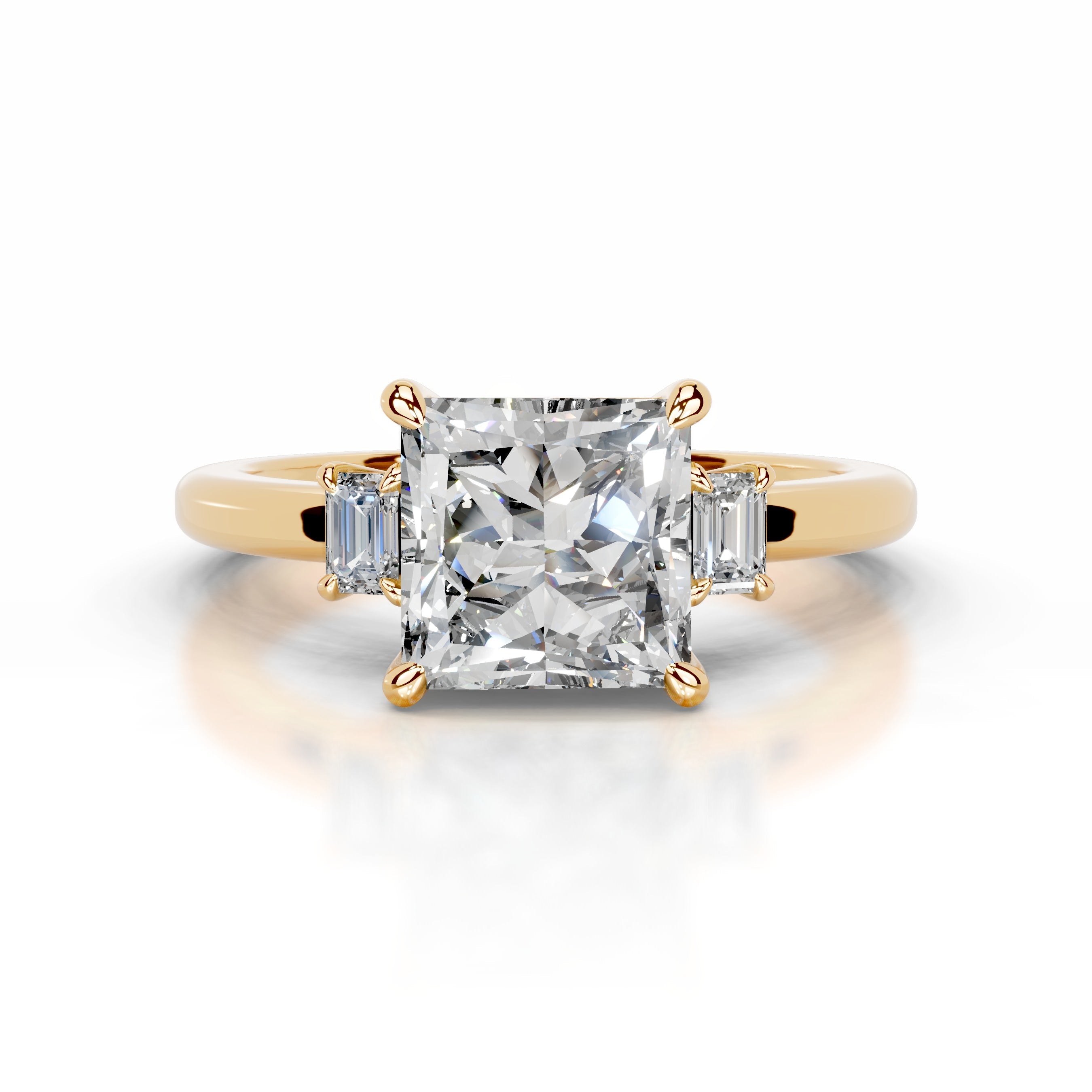Luz Diamond Engagement Ring - 18K Yellow Gold - Main Stone 2.07 Carat