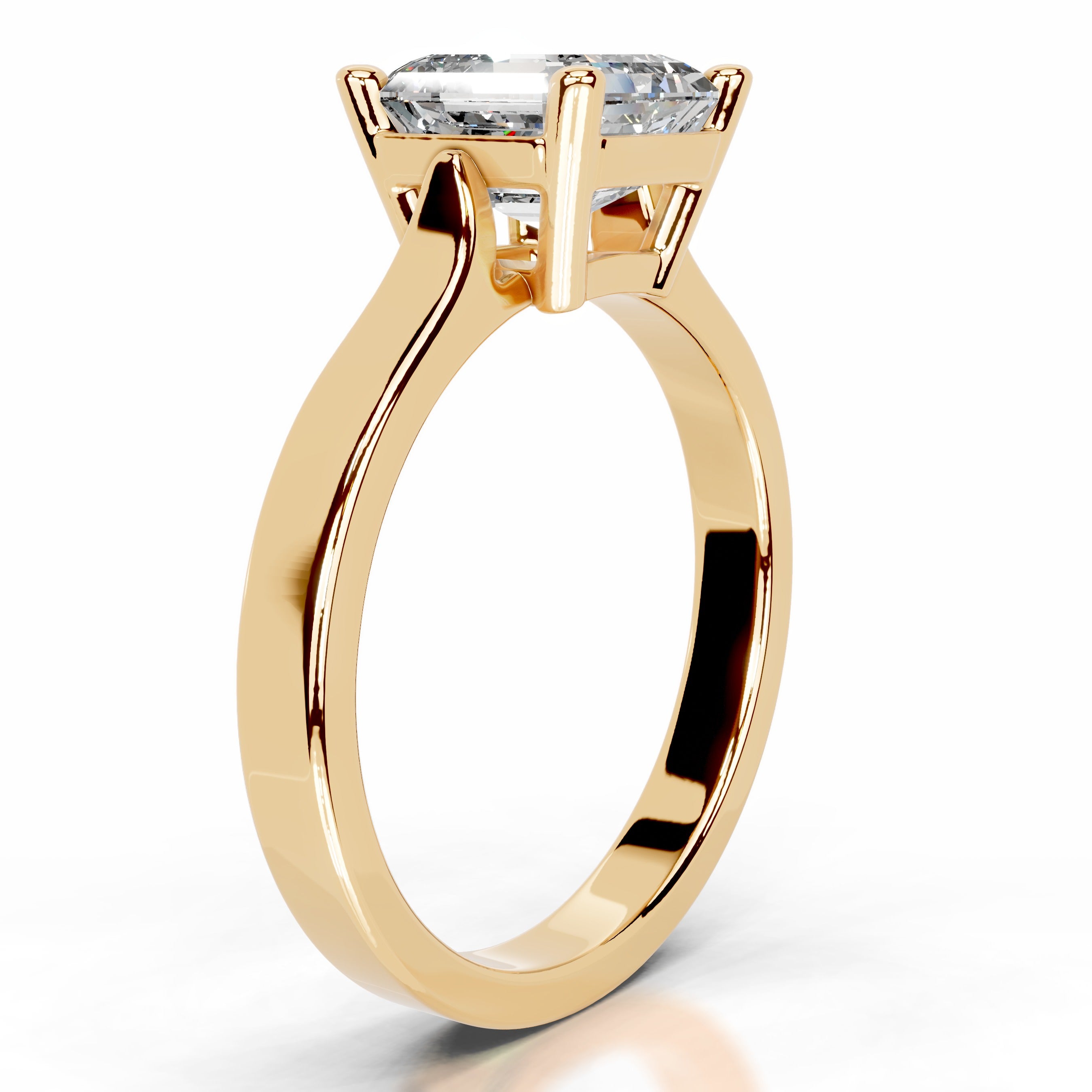 Daisy Diamond Engagement Ring - 18K Yellow Gold