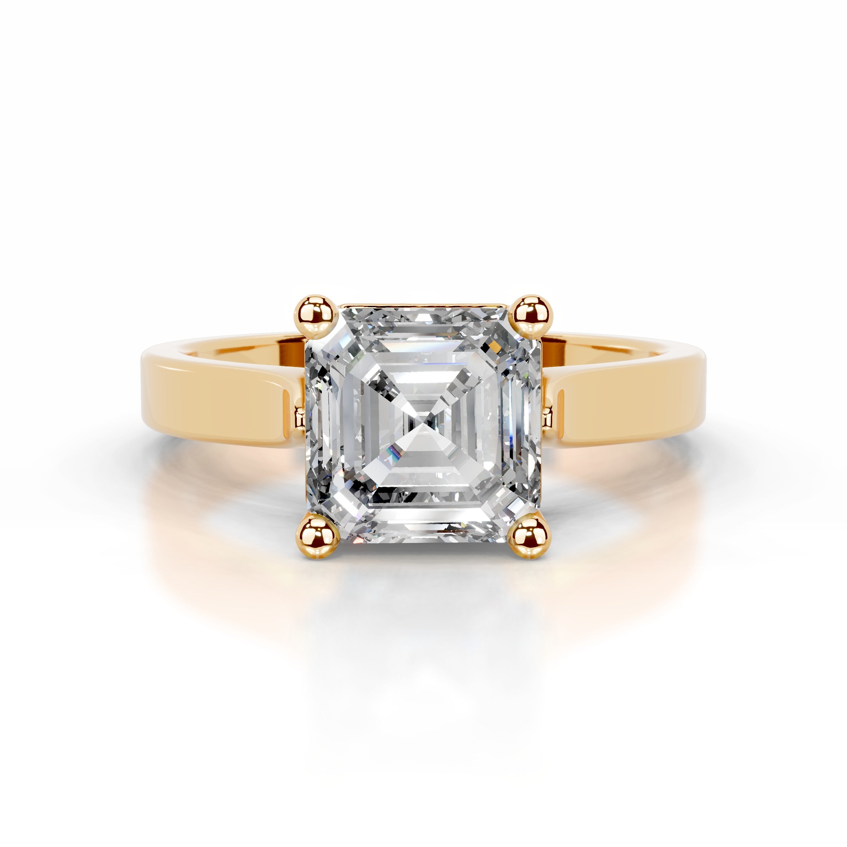 Daisy Diamond Engagement Ring - 18K Yellow Gold