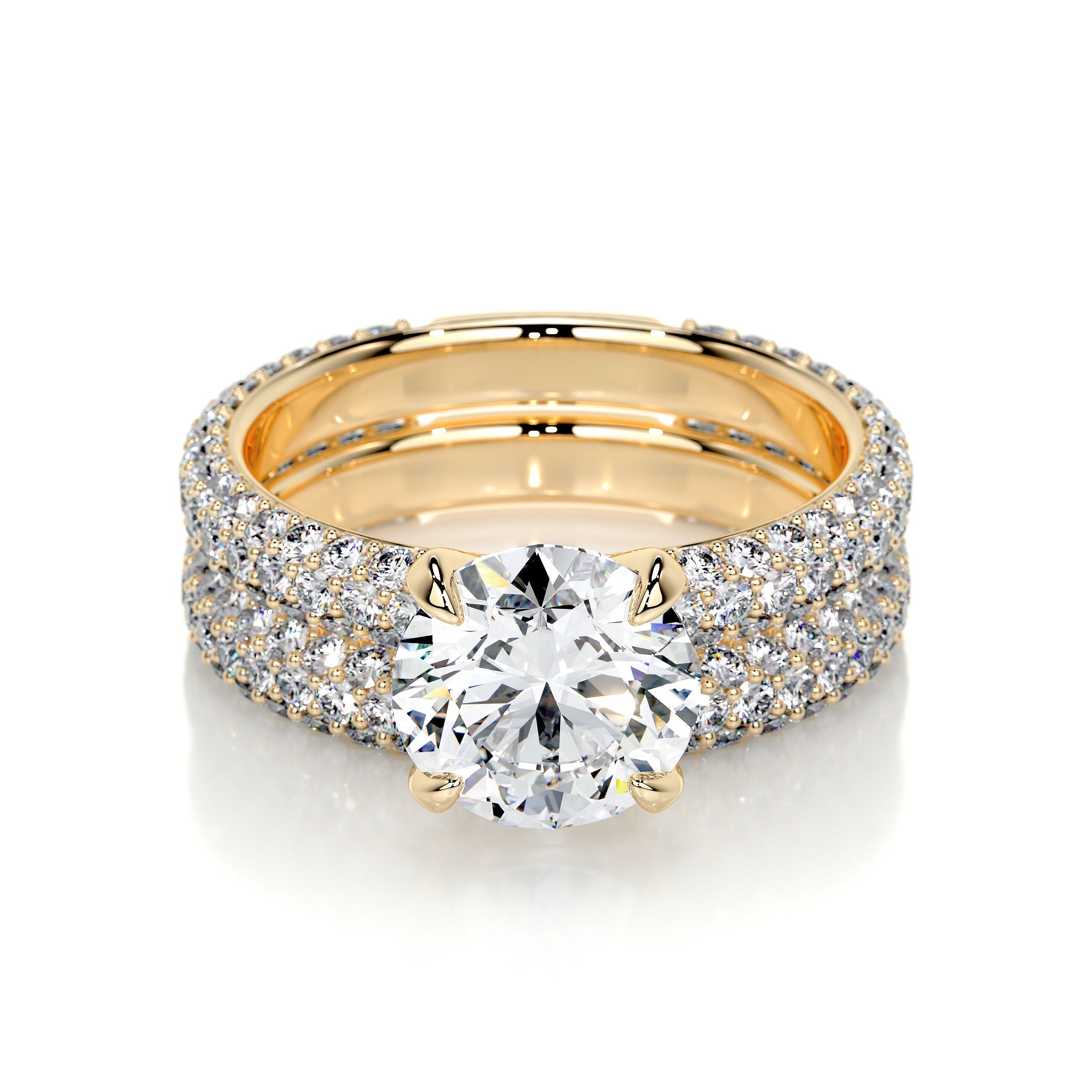 Charlotte Lab Grown Diamond Bridal Set (4 Carat) -18K Yellow Gold