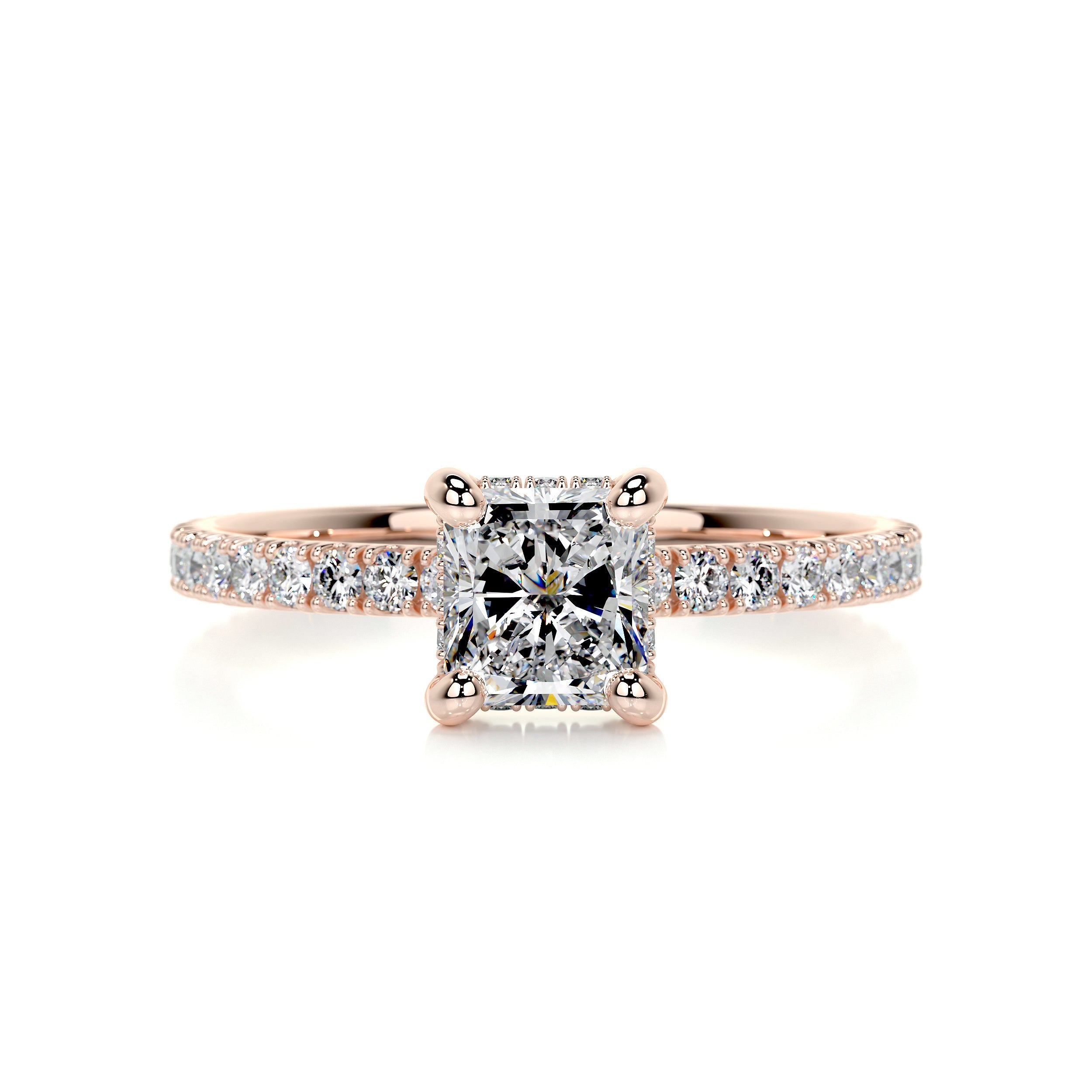 Deborah Moissanite & Diamonds Ring -14K Rose Gold