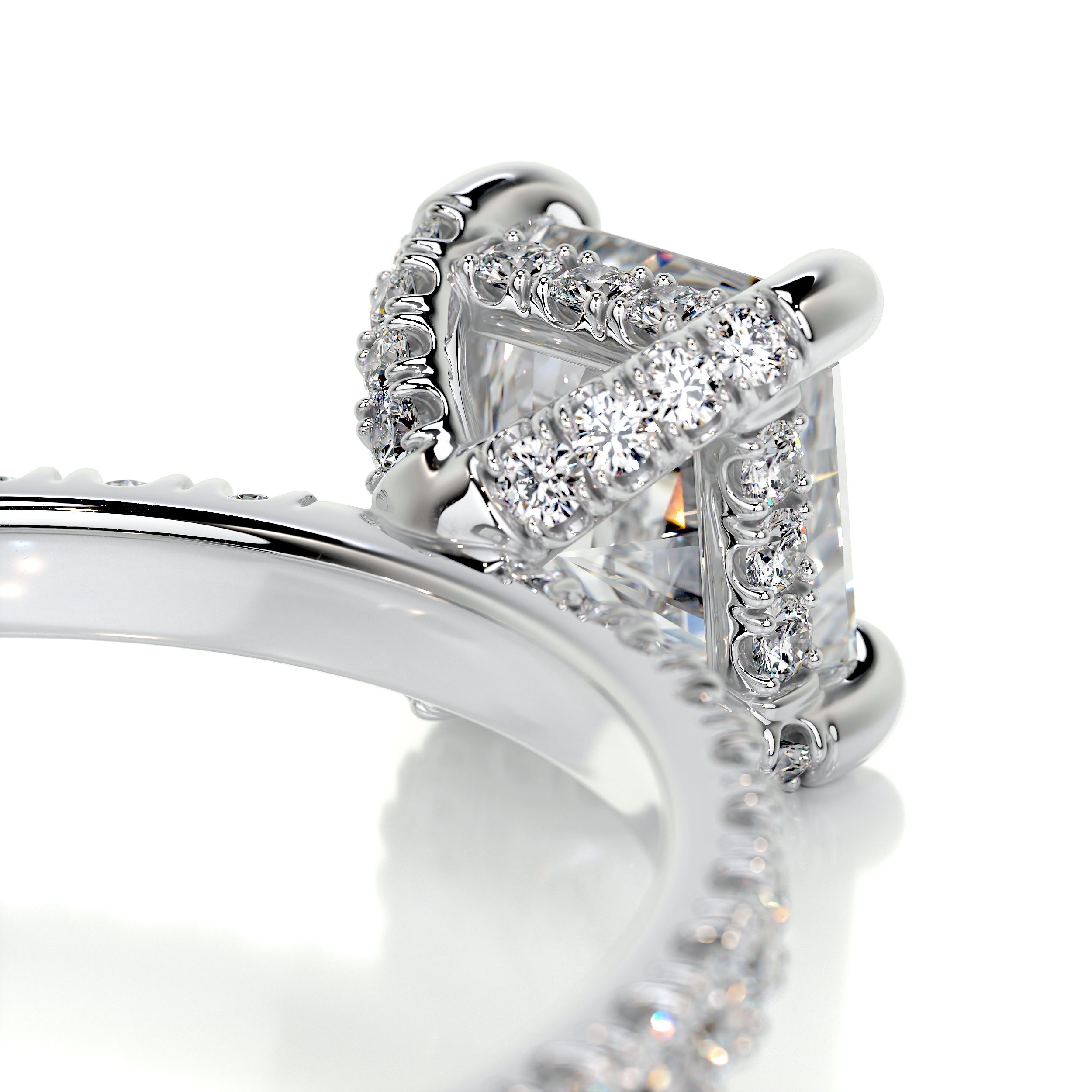 Deborah Moissanite & Diamond Ring -18K White Gold