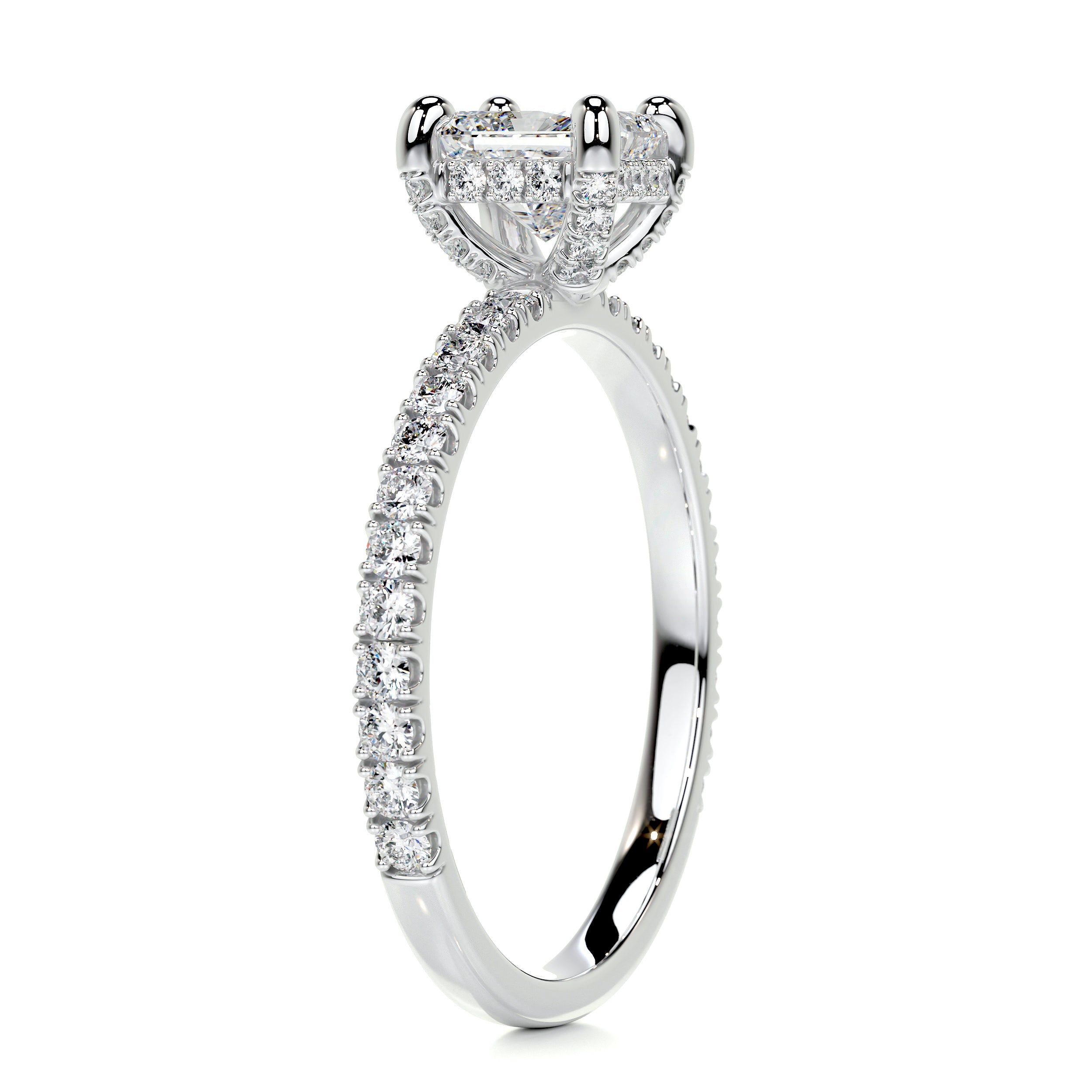 Deborah Moissanite & Diamonds Ring -14K White Gold