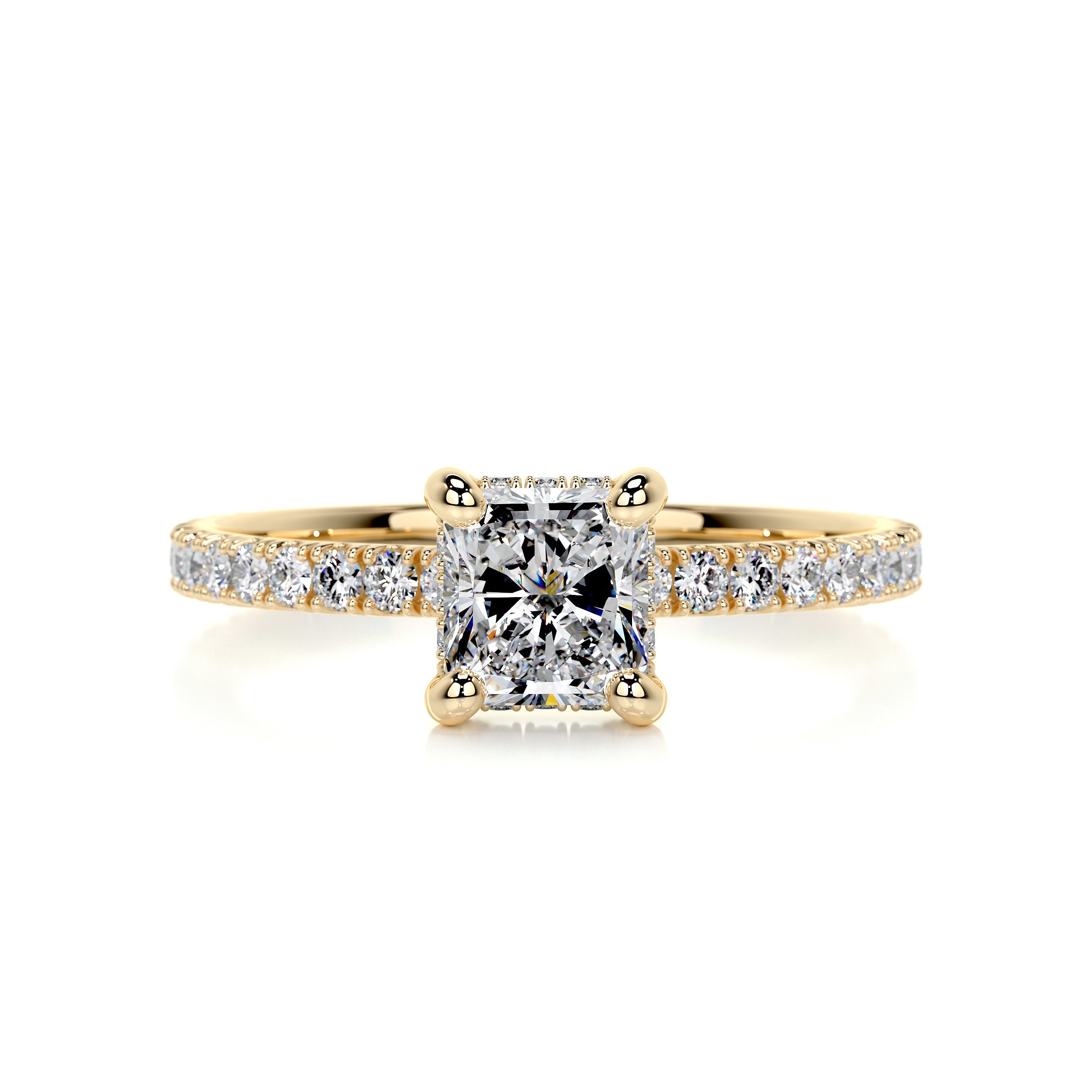 Deborah Moissanite & Diamond Ring -18K Yellow Gold