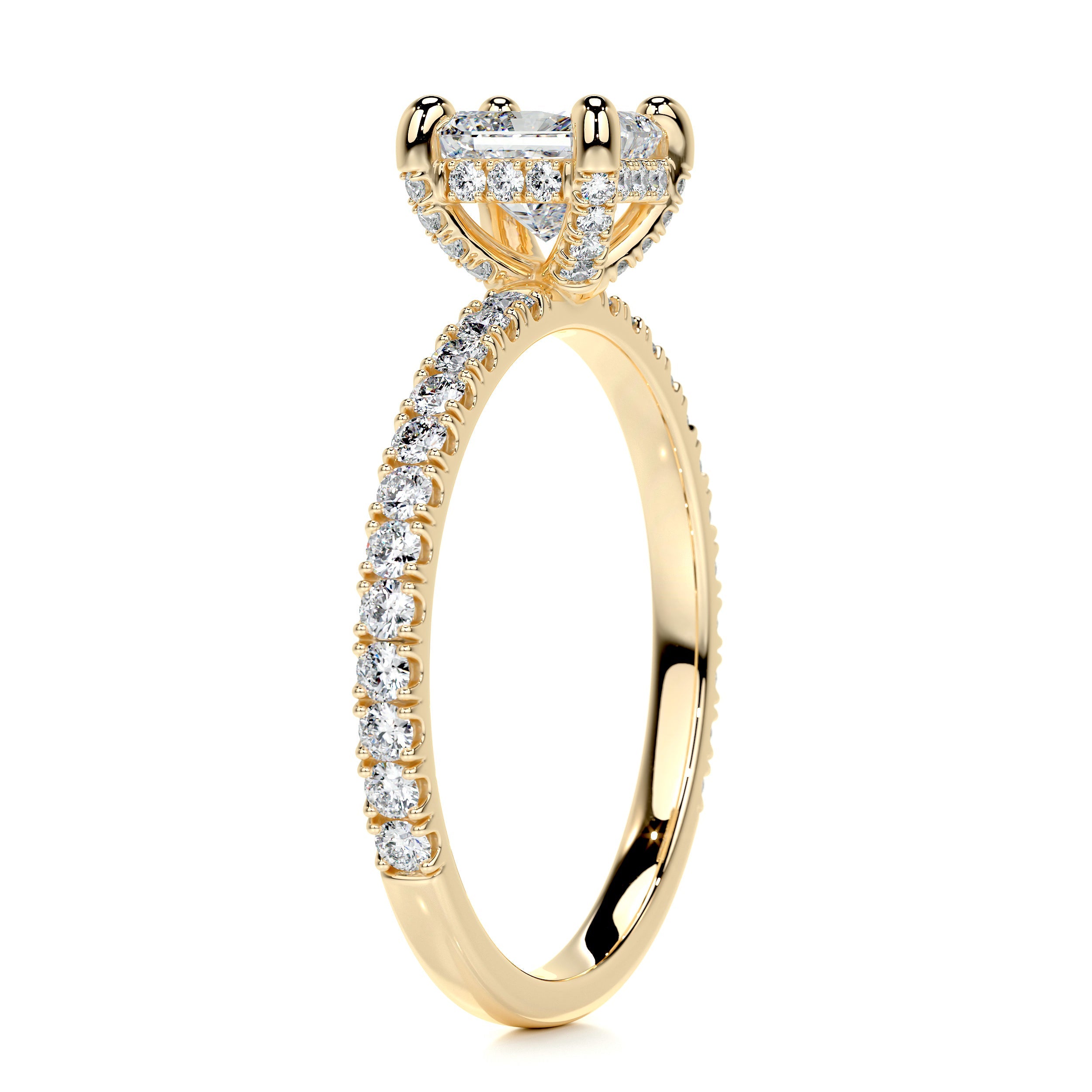 Deborah Moissanite & Diamonds Ring -18K Yellow Gold