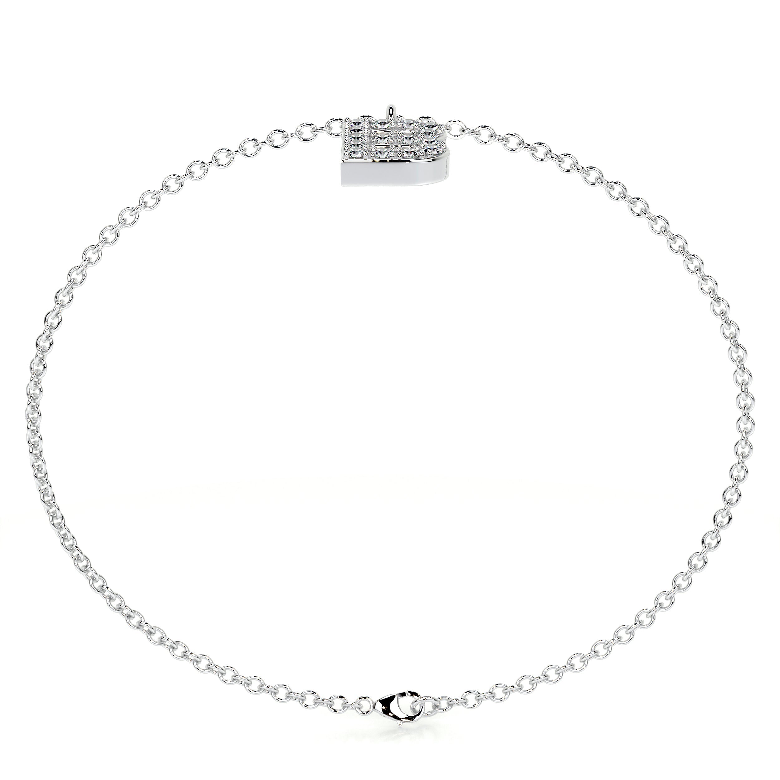 Barbara Letter Diamonds Bracelet (0.15 Carat) -14K White Gold (RTS)