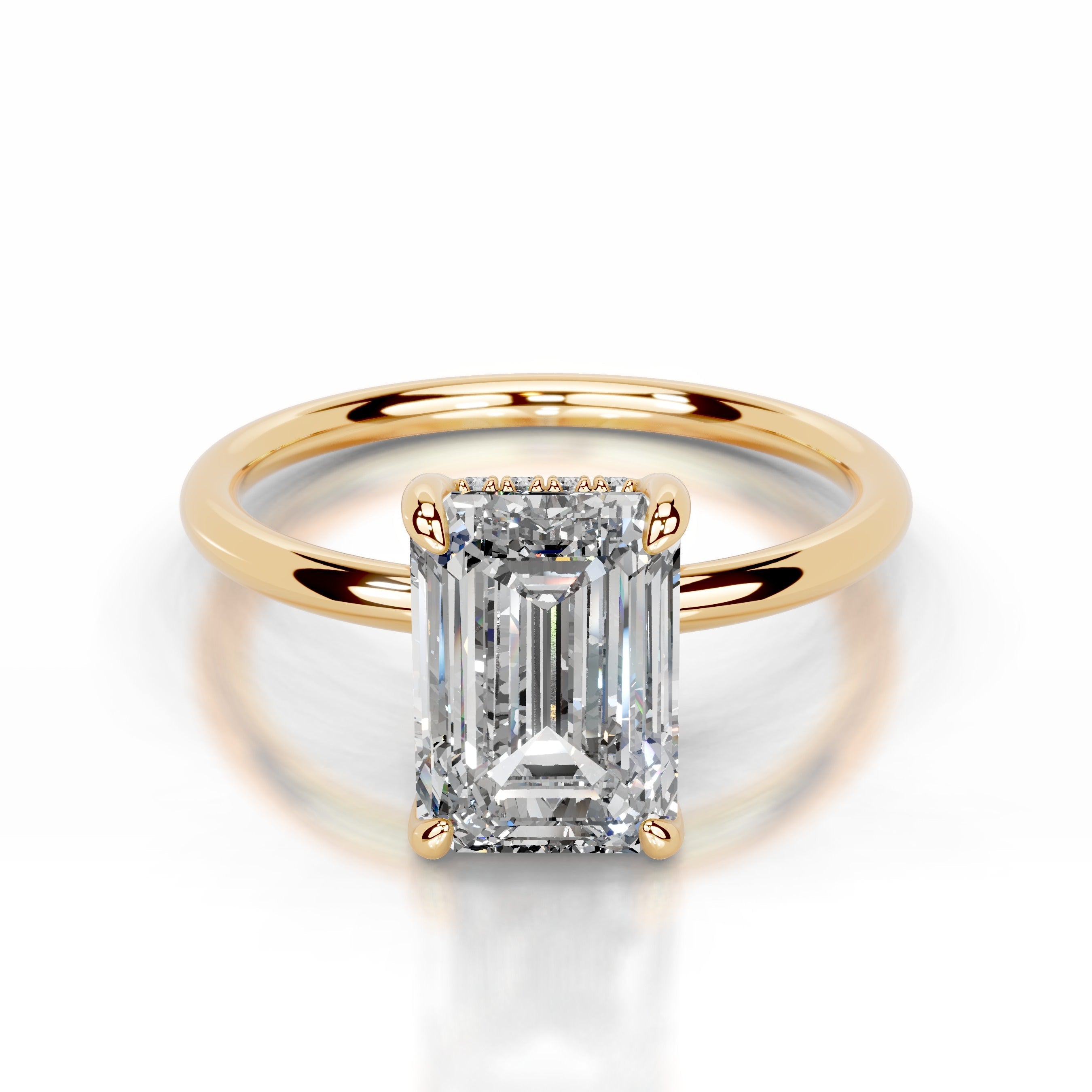 Willow Lab Grown Diamond Ring Emerald - 18K Yellow Gold (RTS)