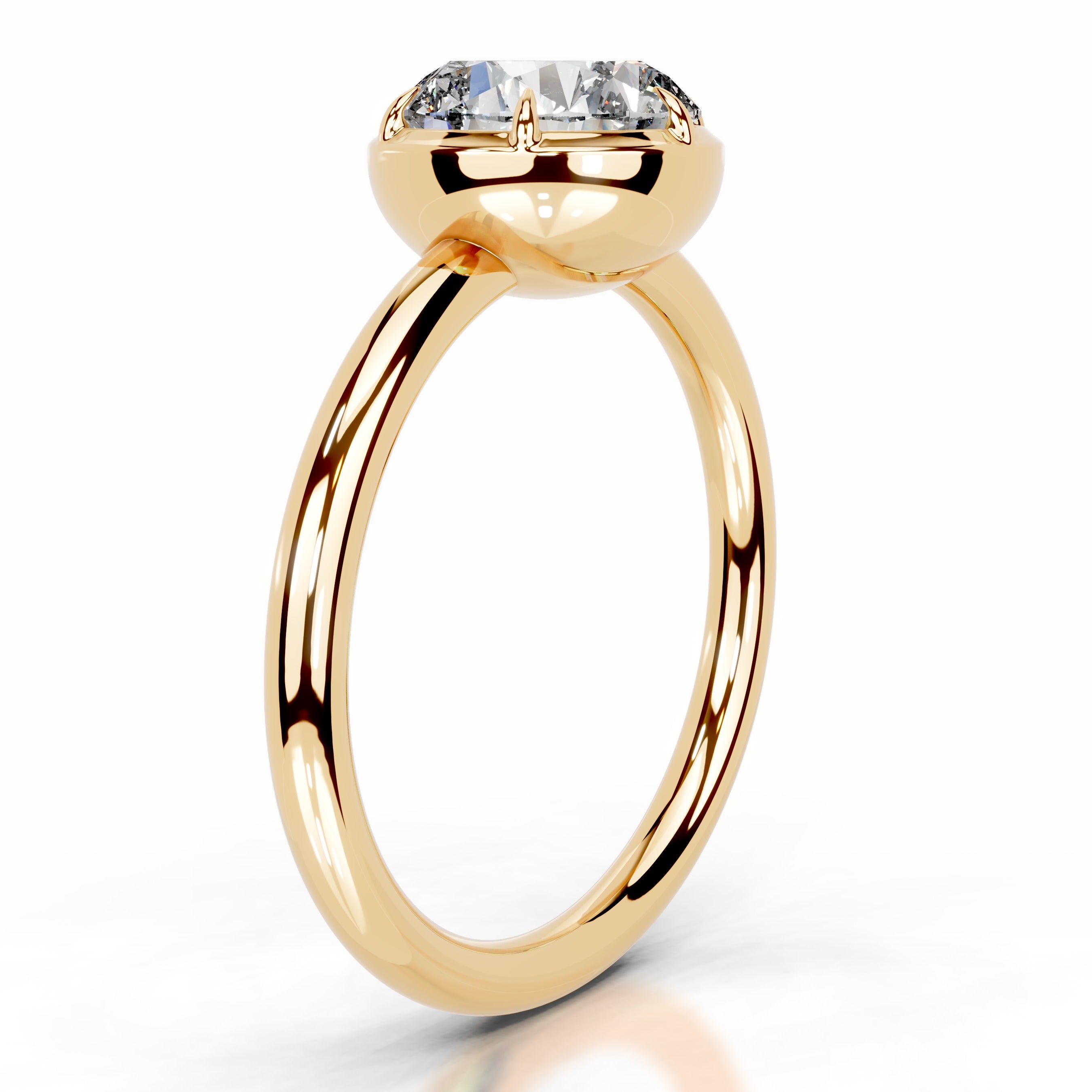 Narcisa Round Lab Grown Diamond Ring - 18K Yellow Gold