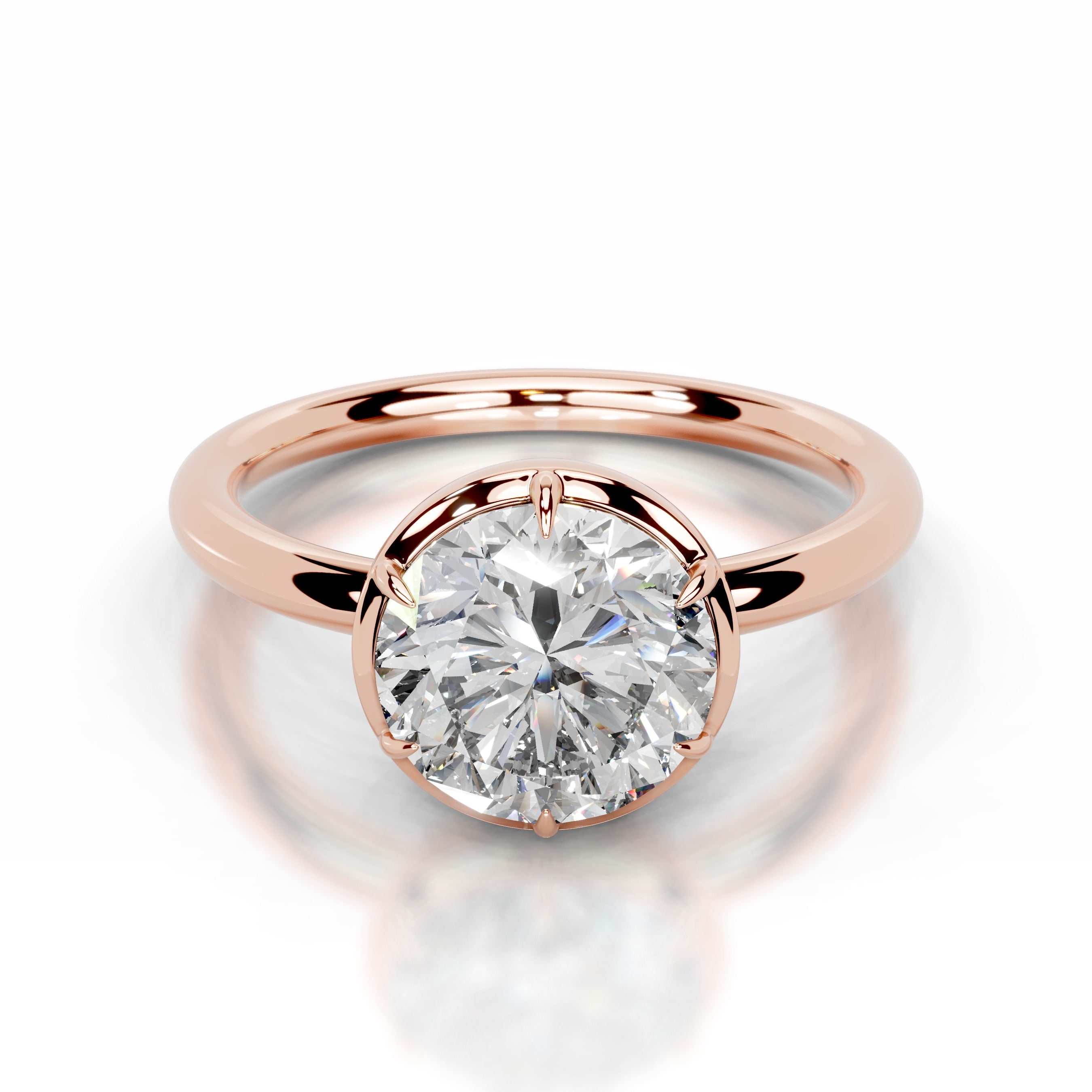 Narcisa Round Lab Grown Diamond Ring - 14K Rose Gold