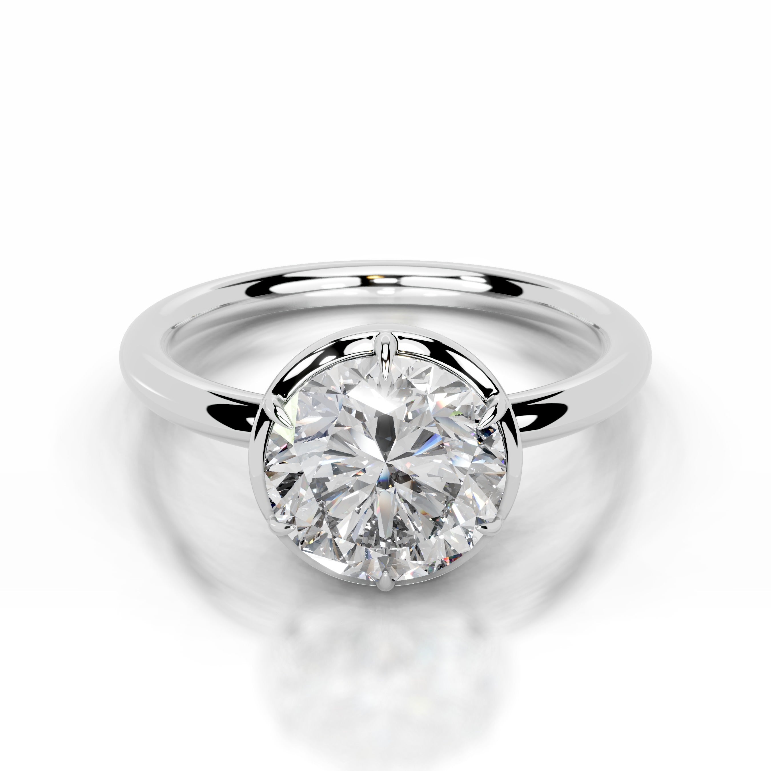 Narcisa Round Lab Grown Diamond Ring - 18K White Gold