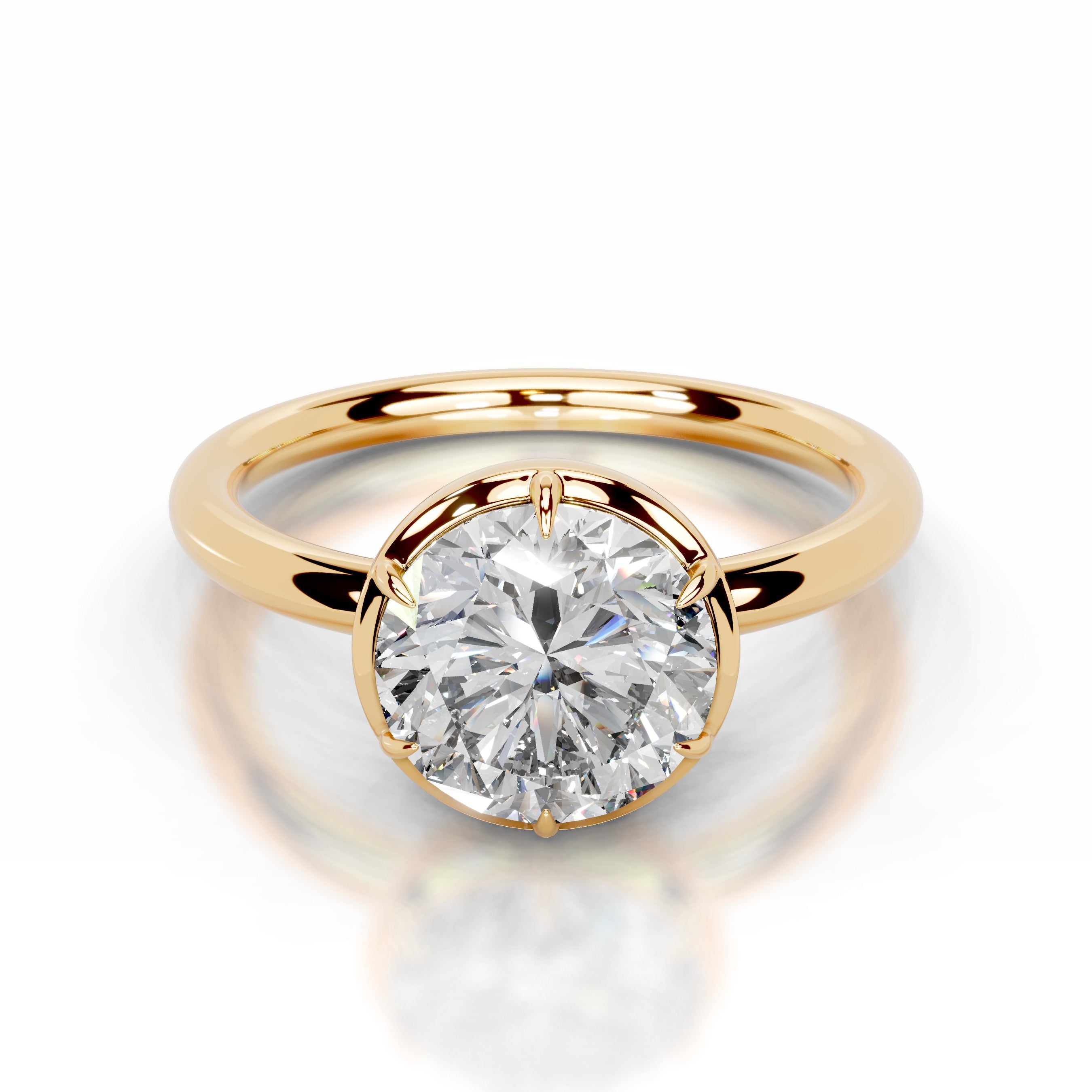 Narcisa Round Lab Grown Diamond Ring - 18K Yellow Gold