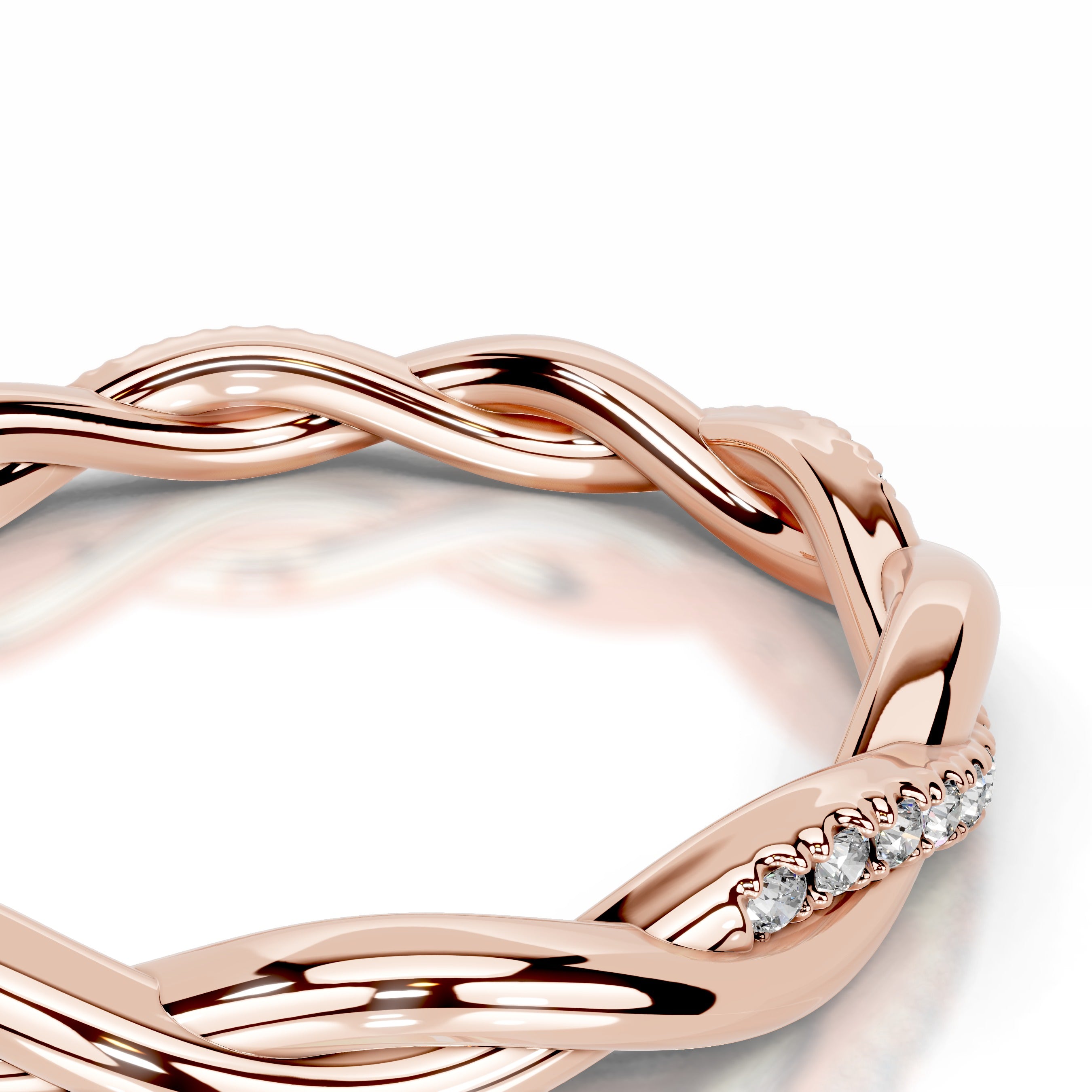 Tsumugi Lab Grown Diamond Wedding band - 14K Rose Gold
