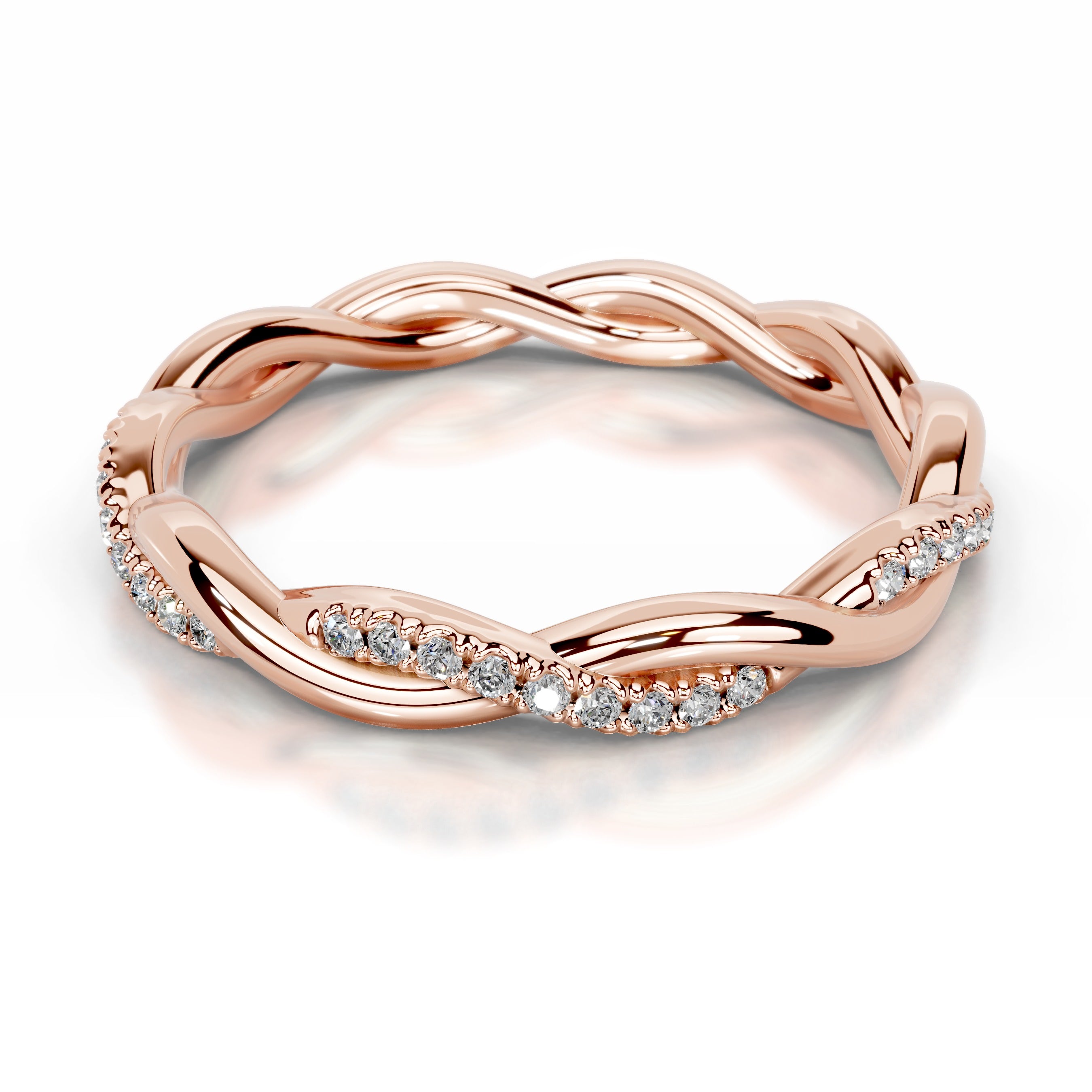 Tsumugi Lab Grown Diamond Wedding band - 14K Rose Gold