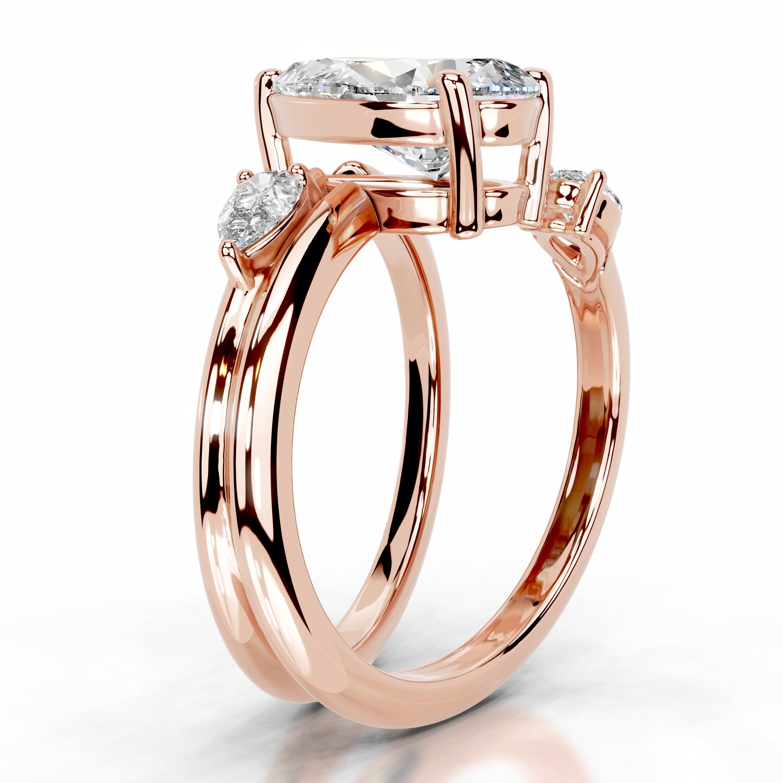 Eternal Bloom Ring Lab Grown Diamond Ring - 14K Rose Gold (RTS)