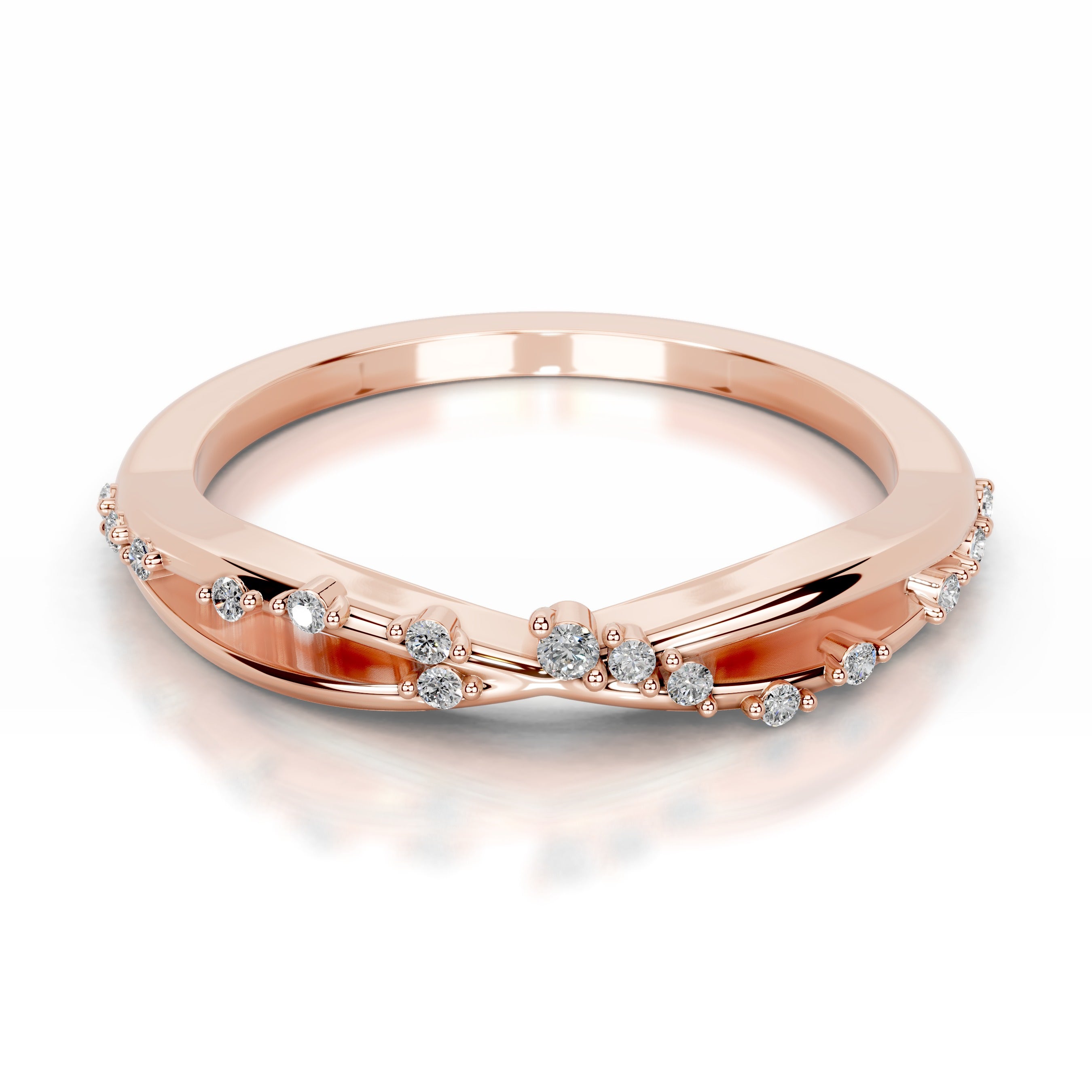 Ausha Lab Grown Diamond Wedding band - 14K Rose Gold