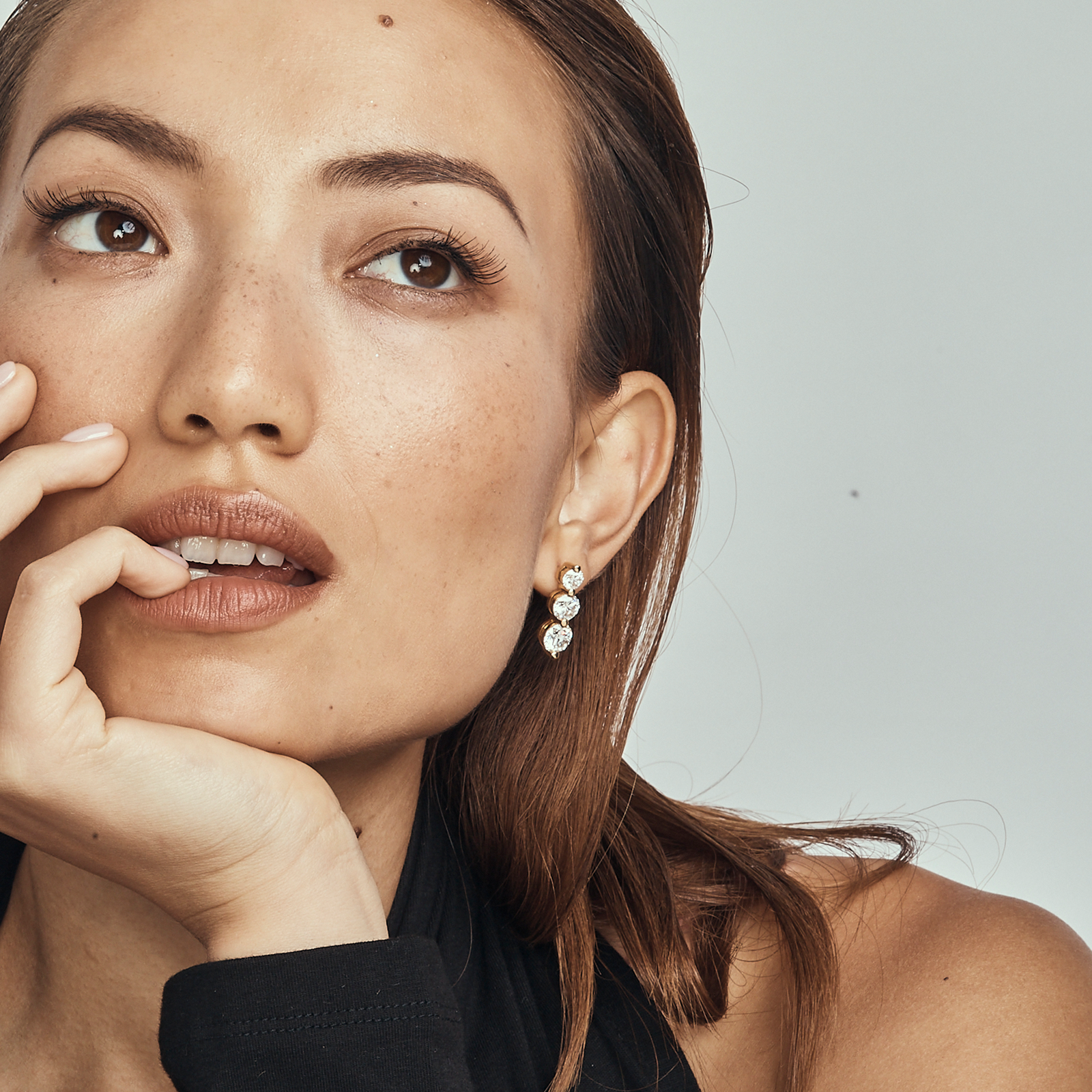 Abigail Diamond Earrings (6 Carat) - 14K Rose Gold