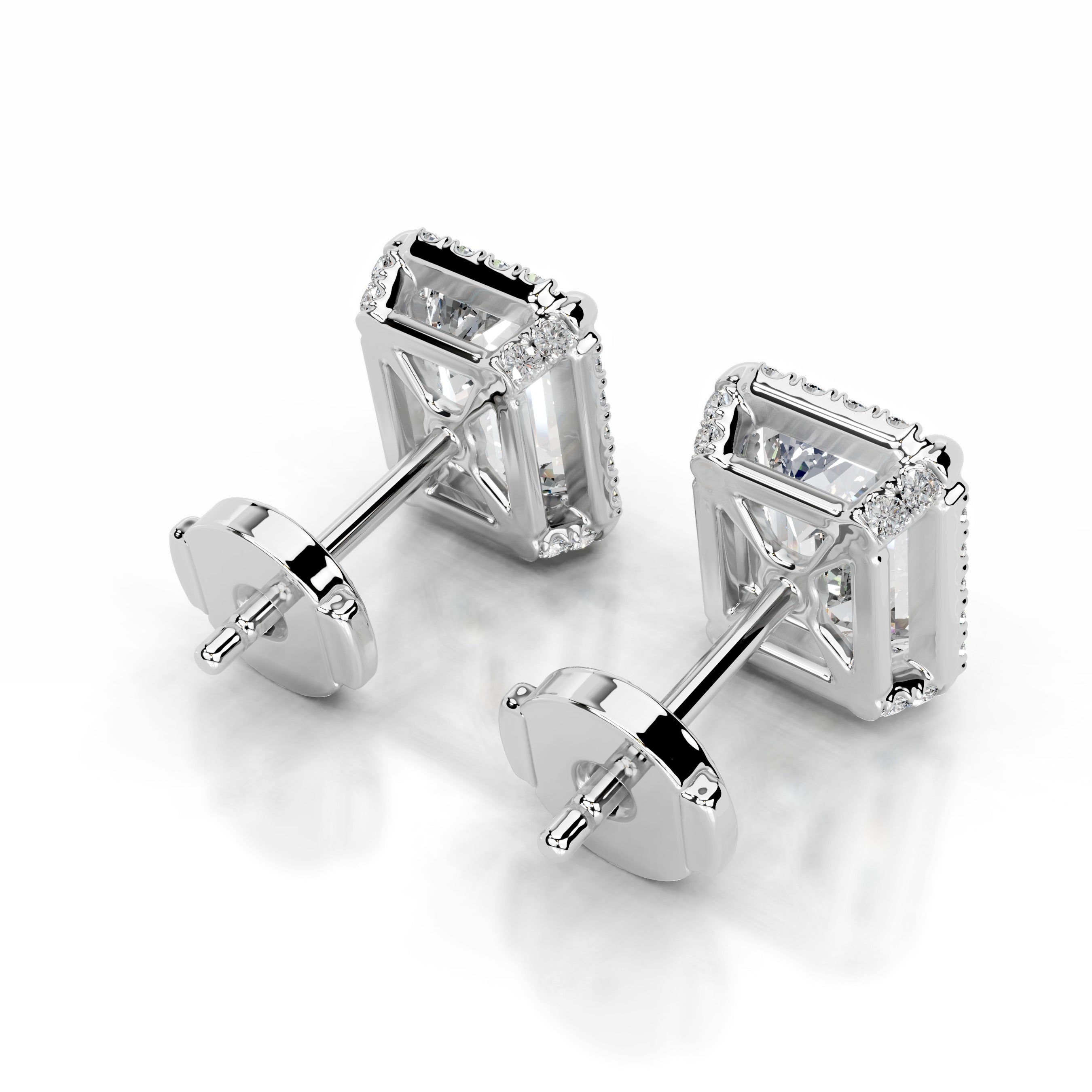 Ophelia Lab Grown Diamond Halo Earrings (2.30 Carat) -14K White Gold