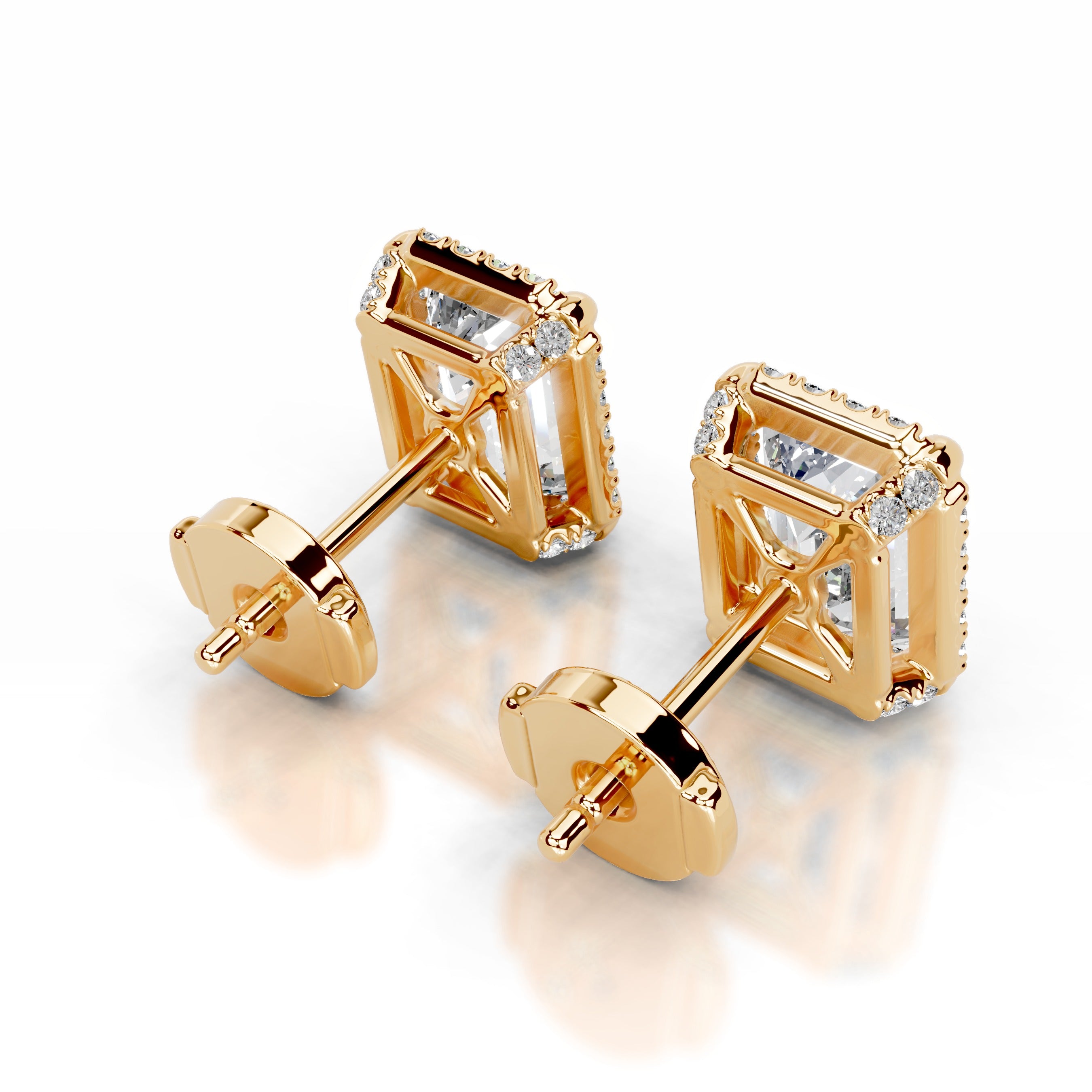 Ophelia Lab Grown Diamond Halo Earrings (2.30 Carat) -18K Yellow Gold