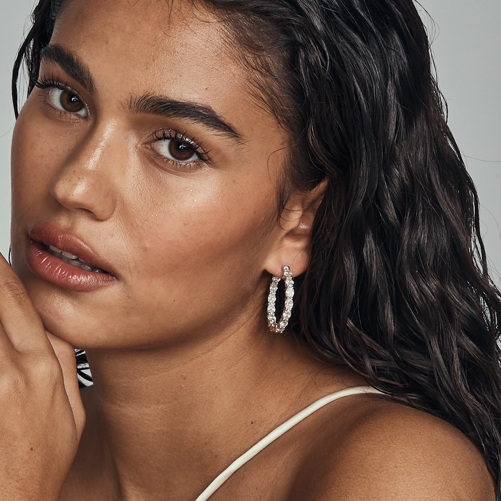 Daphne Lab Grown Diamond Hoop Earrings (4.30 Carat) -14K Rose Gold