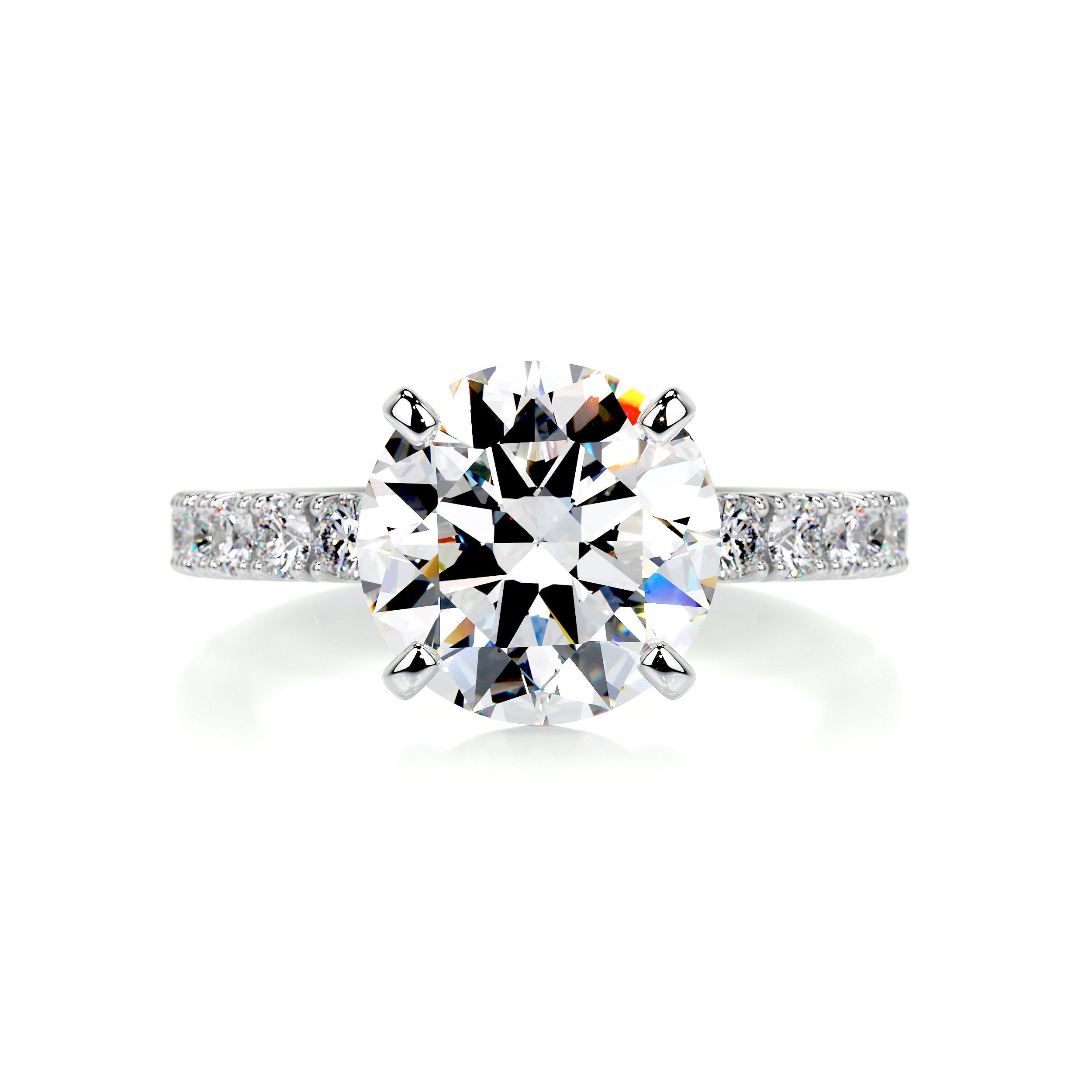 Alison Moissanite & Diamond Ring -Platinum (RTS) (RTS)