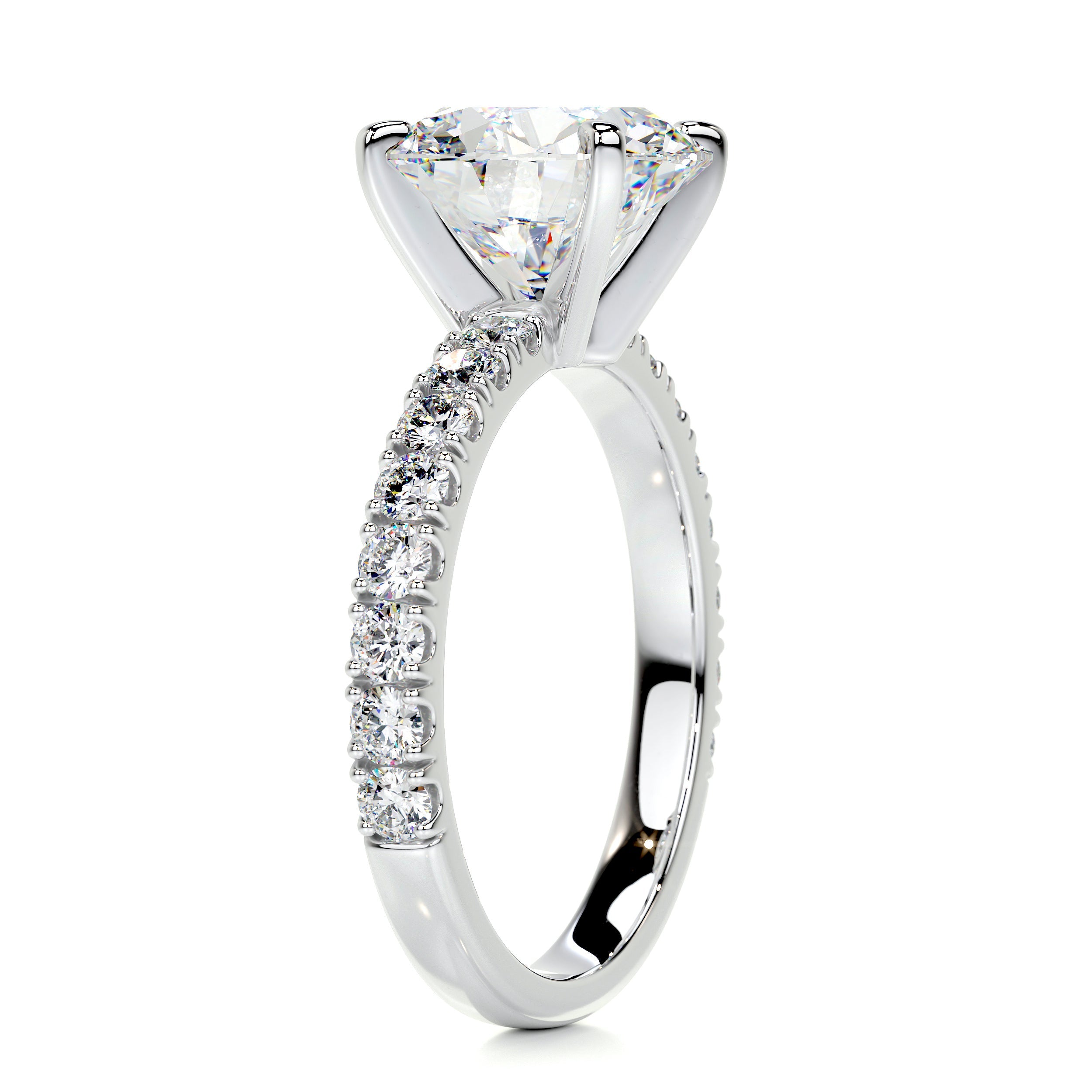 Alison Moissanite & Diamond Ring -14K White Gold (RTS)