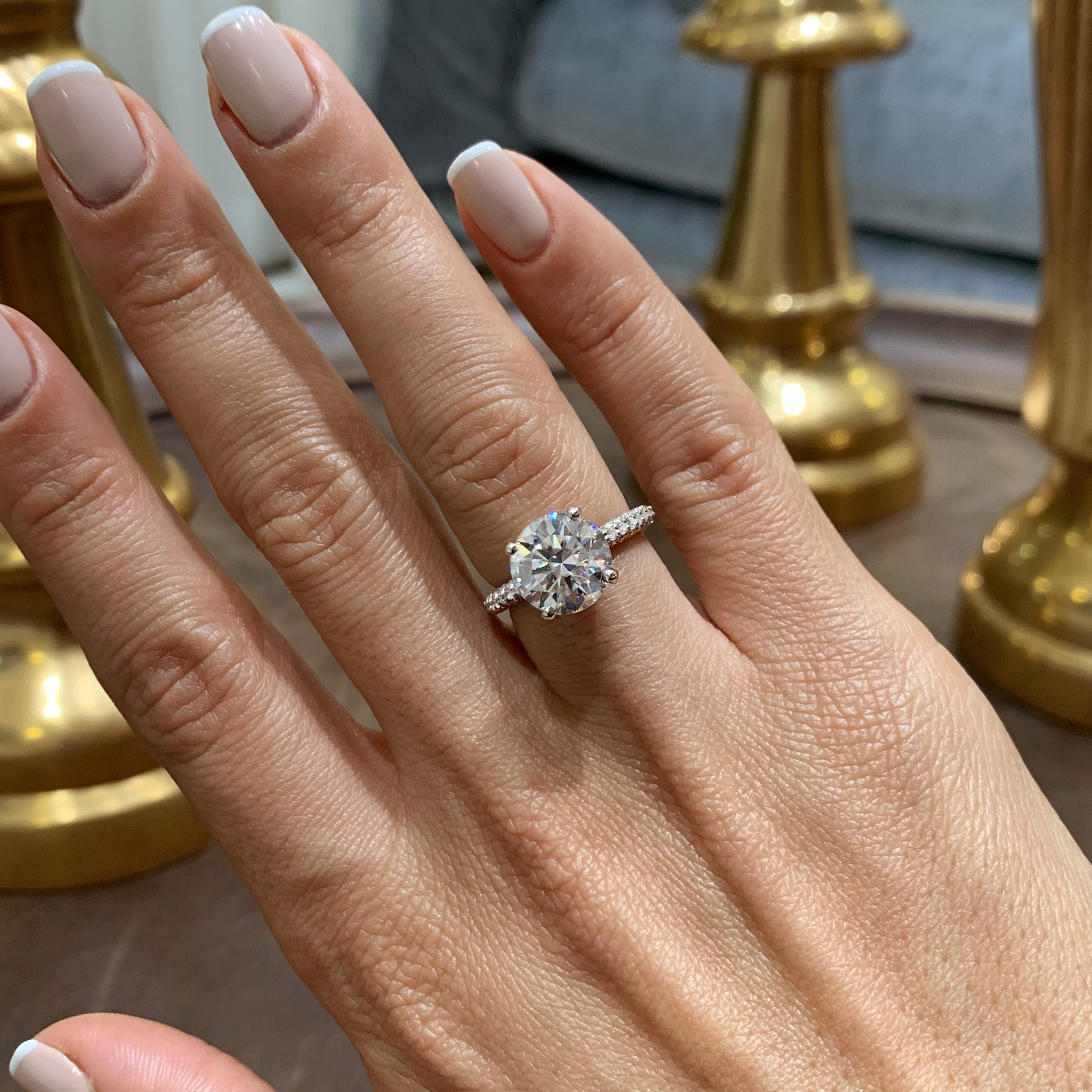 Lorena Moissanite & Diamond Ring -Platinum