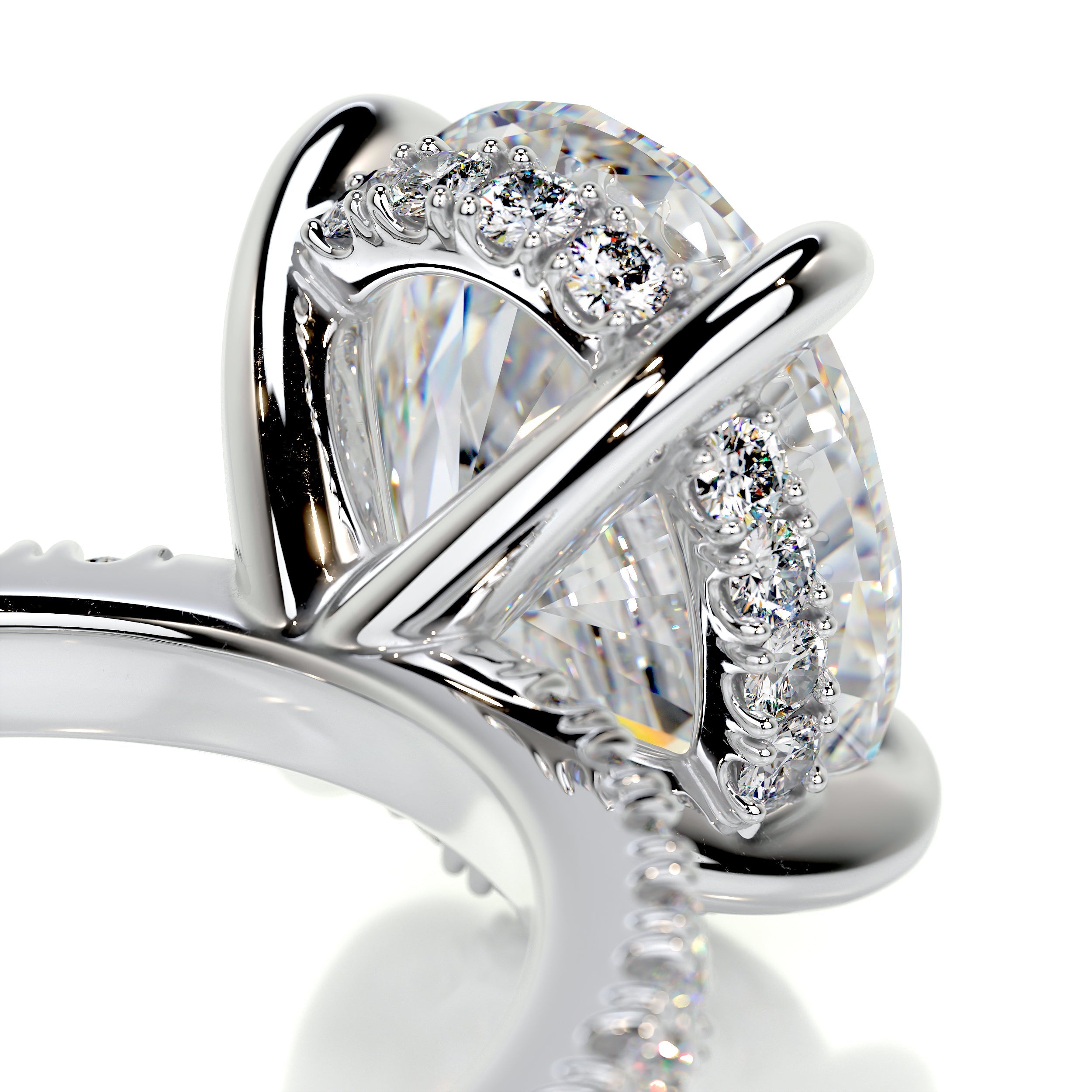 Lucy Moissanite & Diamond Ring -18K White Gold (RTS)