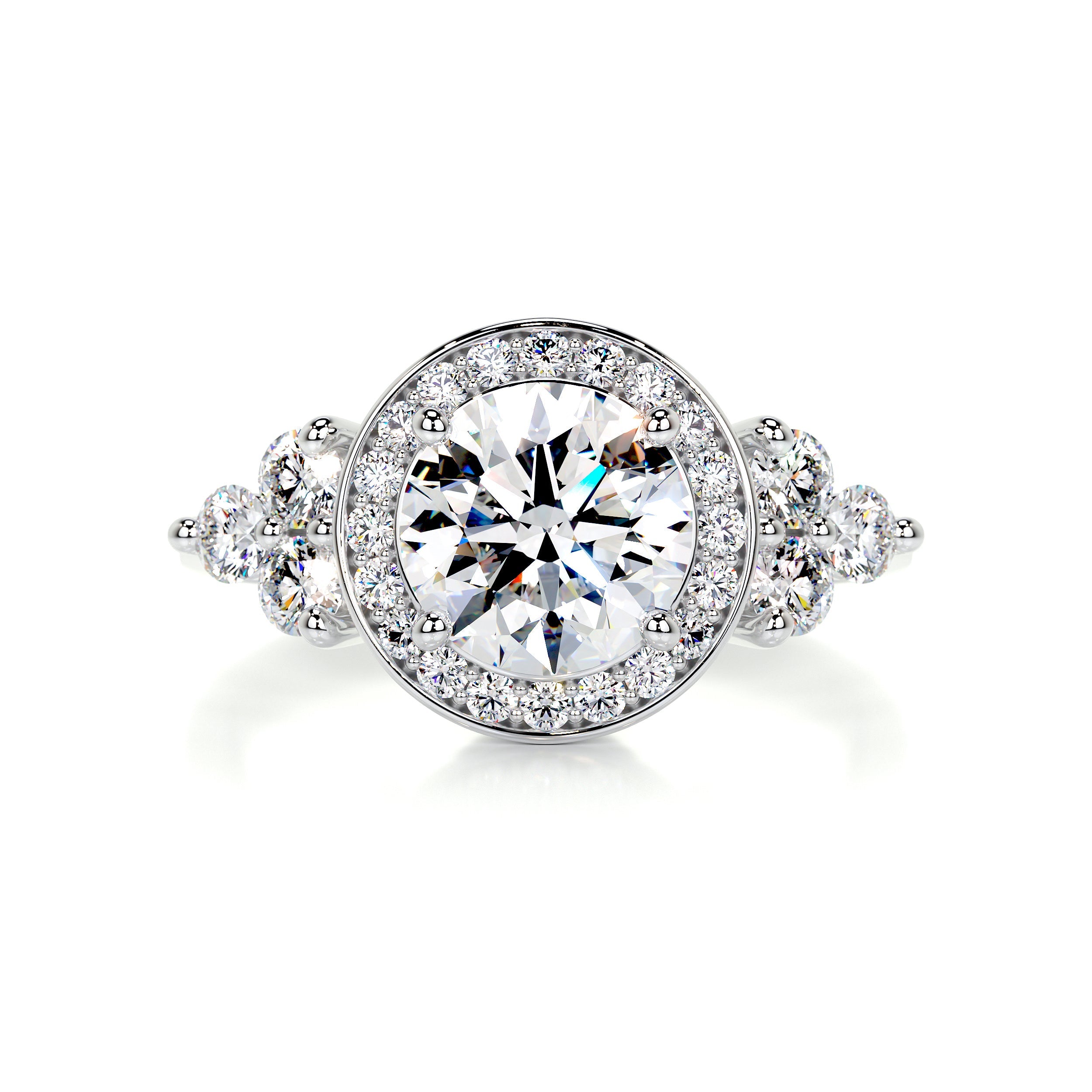Ivy Moissanite & Diamond Ring -14K White Gold (RTS)
