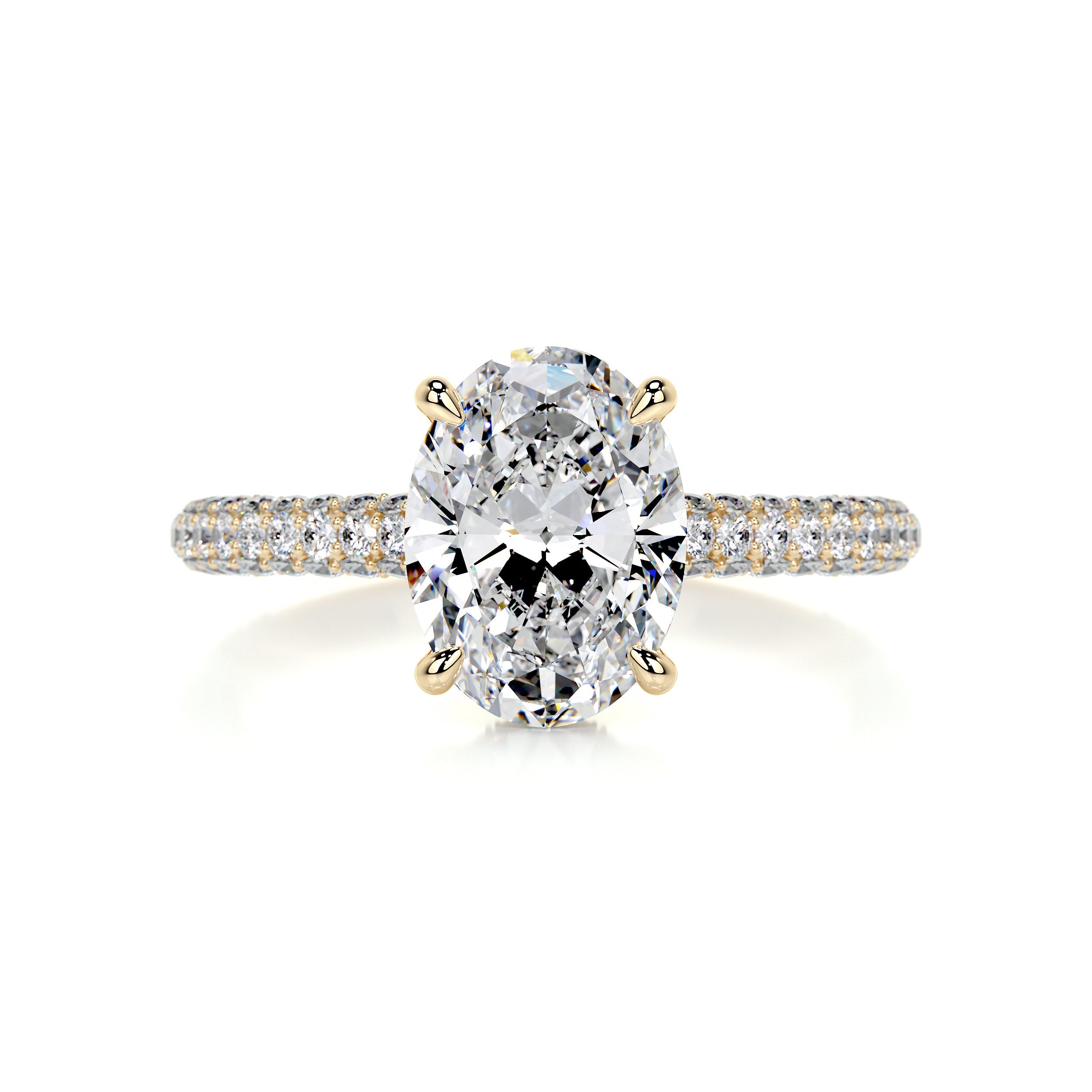 Rebecca Moissanite & Diamond Ring -18K Yellow Gold (RTS)