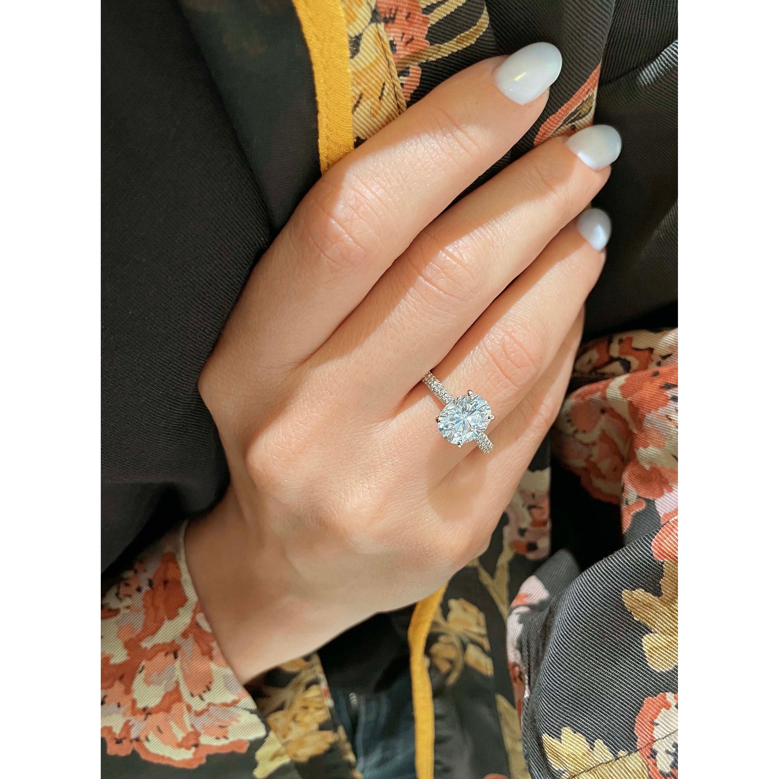 Rebecca Moissanite & Diamond Ring -18K Yellow Gold (RTS)
