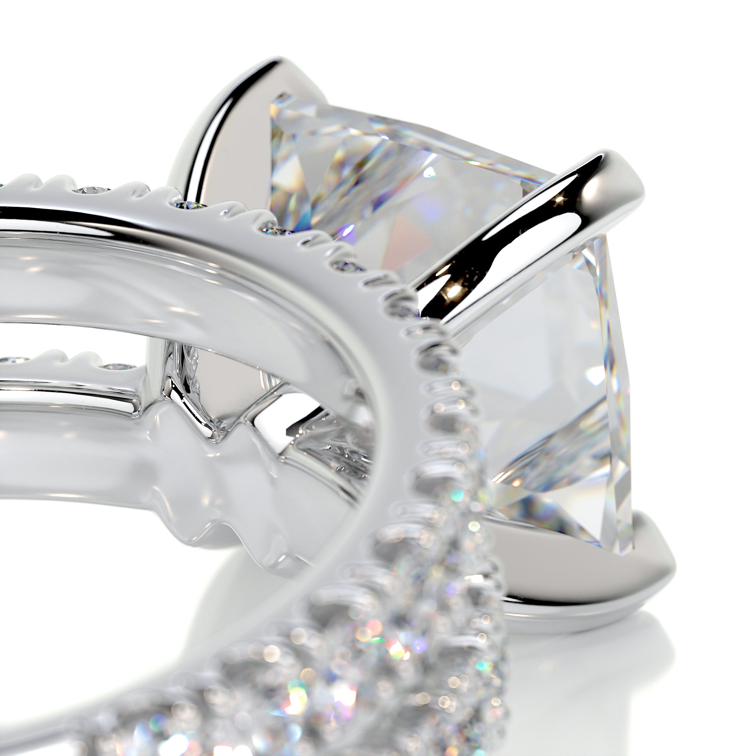 Blair Moissanite & Diamonds Bridal Set -14K White Gold (RTS)