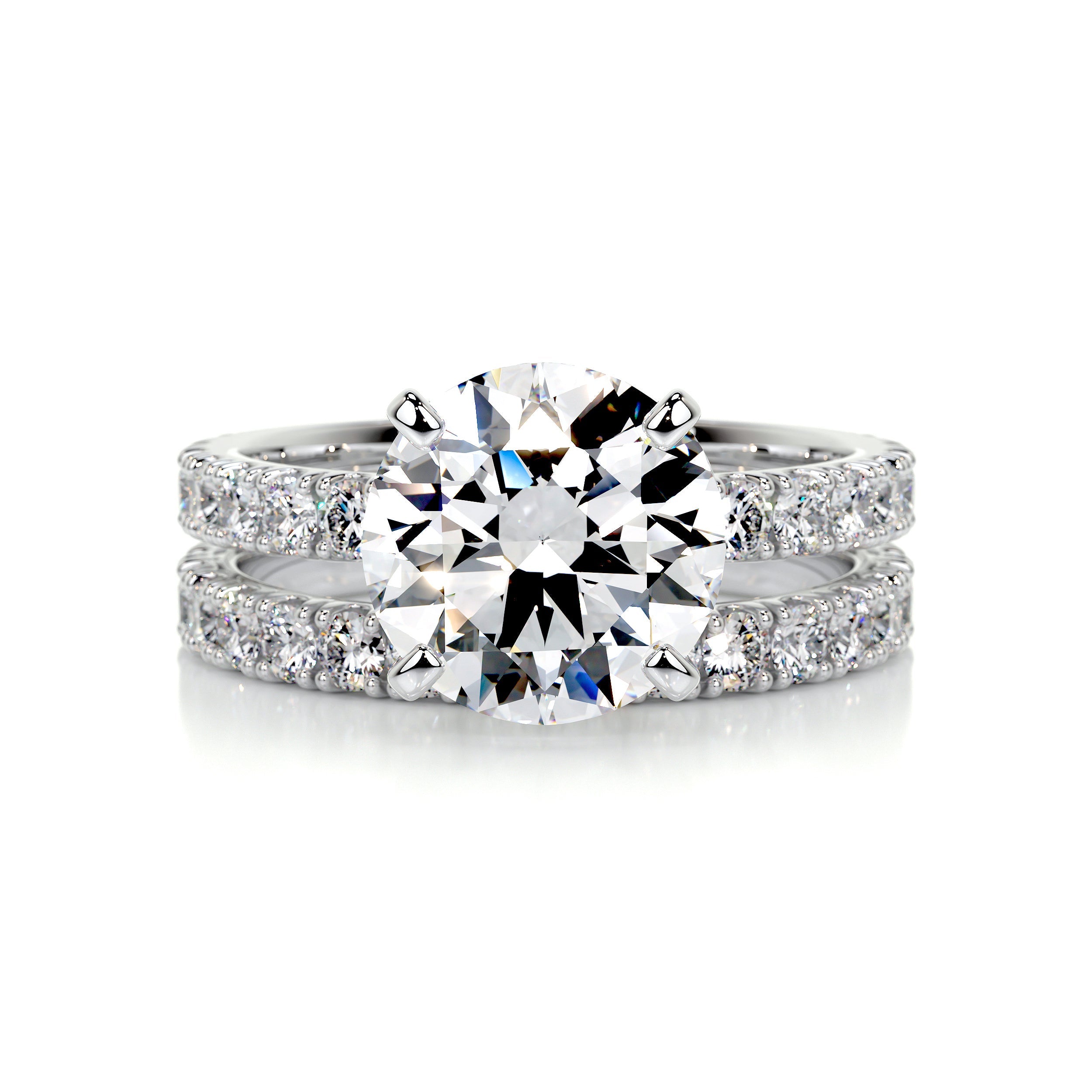 Alison Moissanite & Diamonds Bridal Set -14K White Gold (RTS)