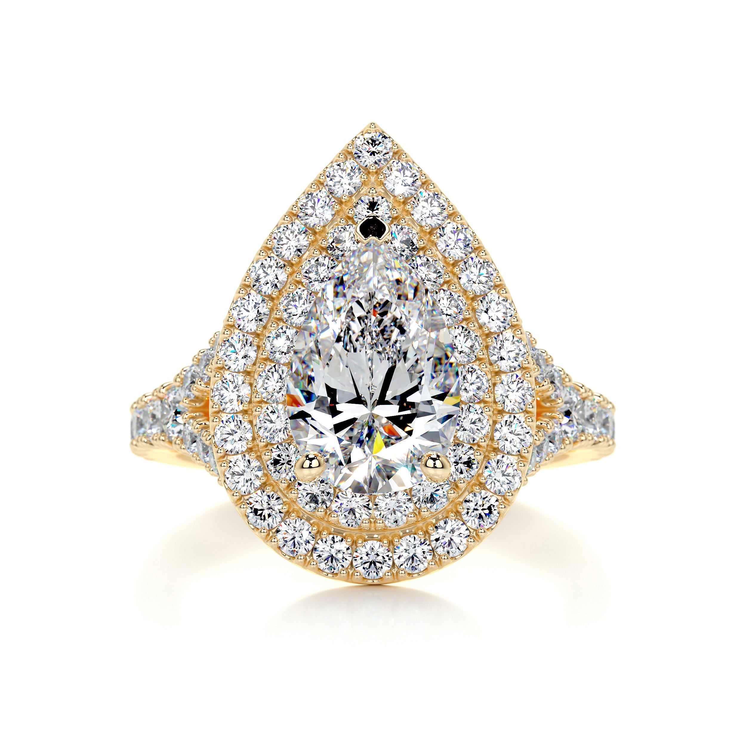 Melanie Moissanite & Diamond Ring -18K Yellow Gold (RTS)