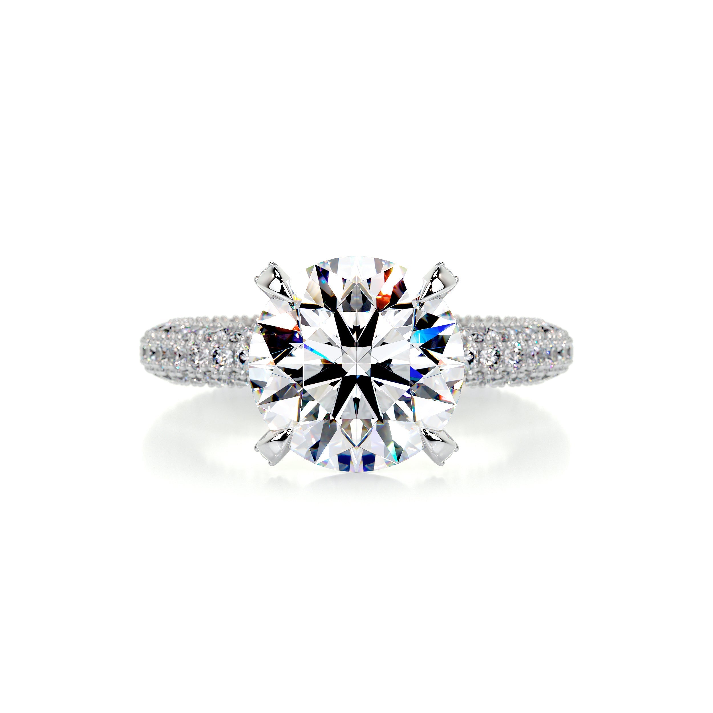 Milly Moissanite & Diamond Ring -14K White Gold (RTS)