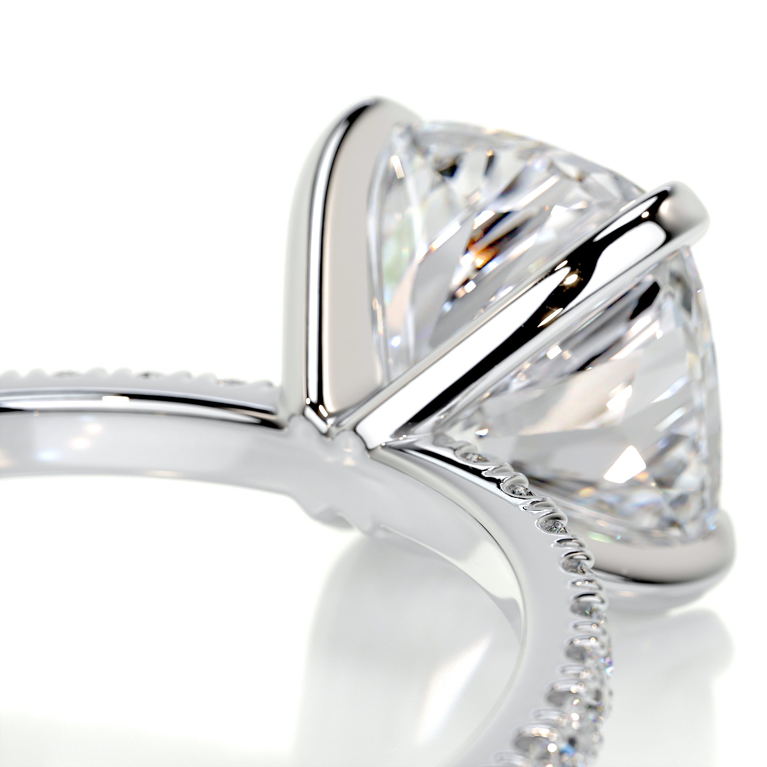 Stephanie Moissanite & Diamond Ring -Platinum (RTS)
