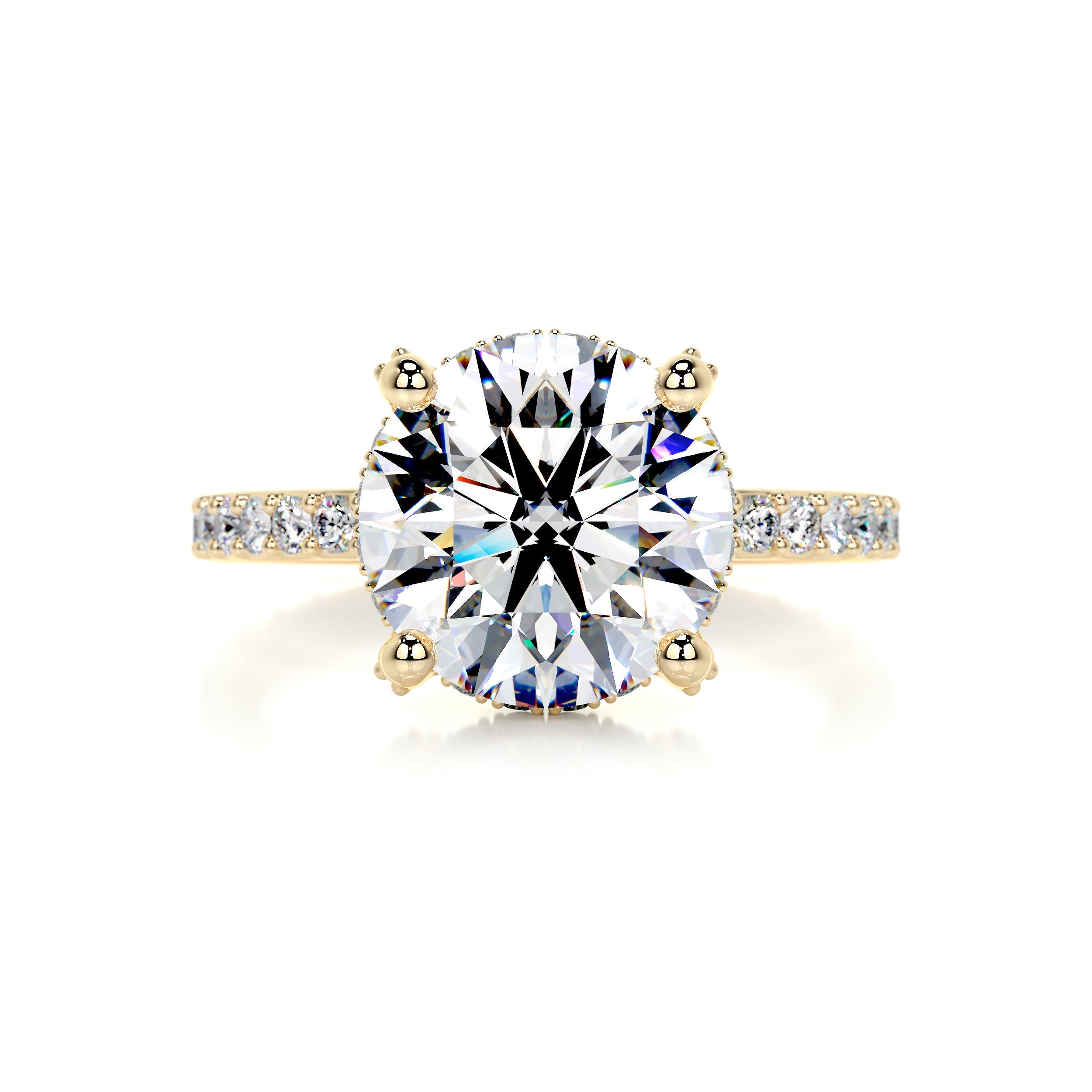 Quinn Moissanite & Diamond Ring -18K Yellow Gold (RTS)