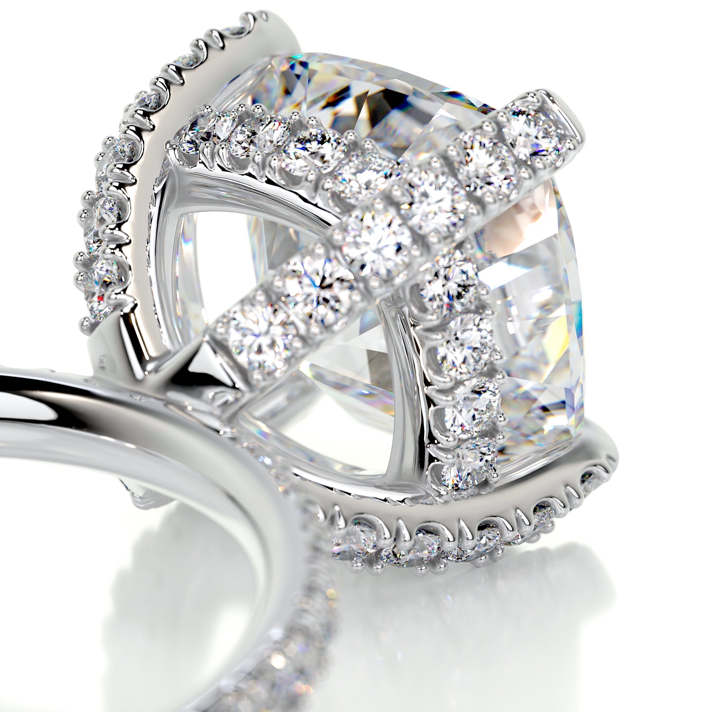 Quinn Moissanite & Diamond Ring -14K White Gold (RTS) (RTS)
