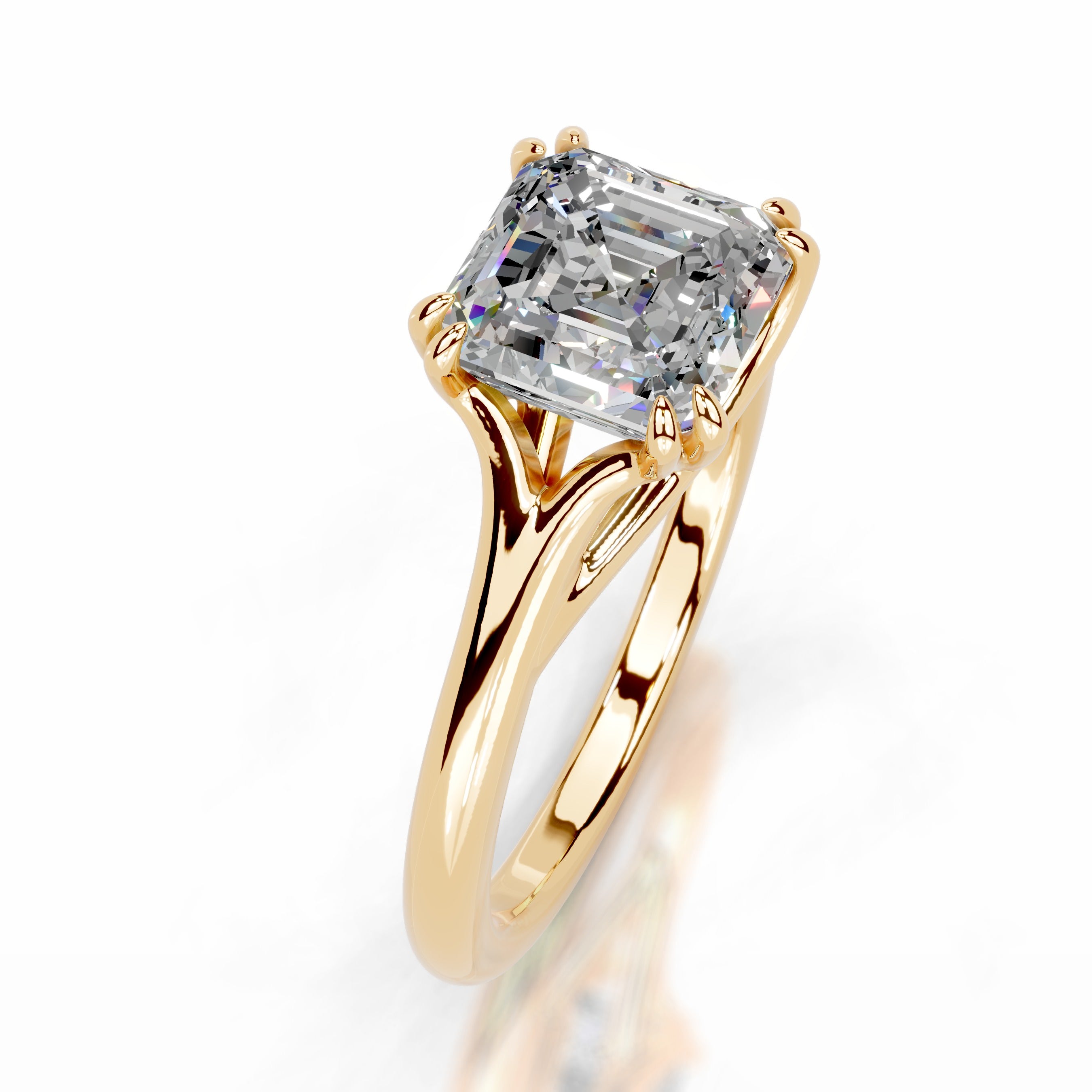 Ellie Moissanite Ring - 18K Yellow Gold