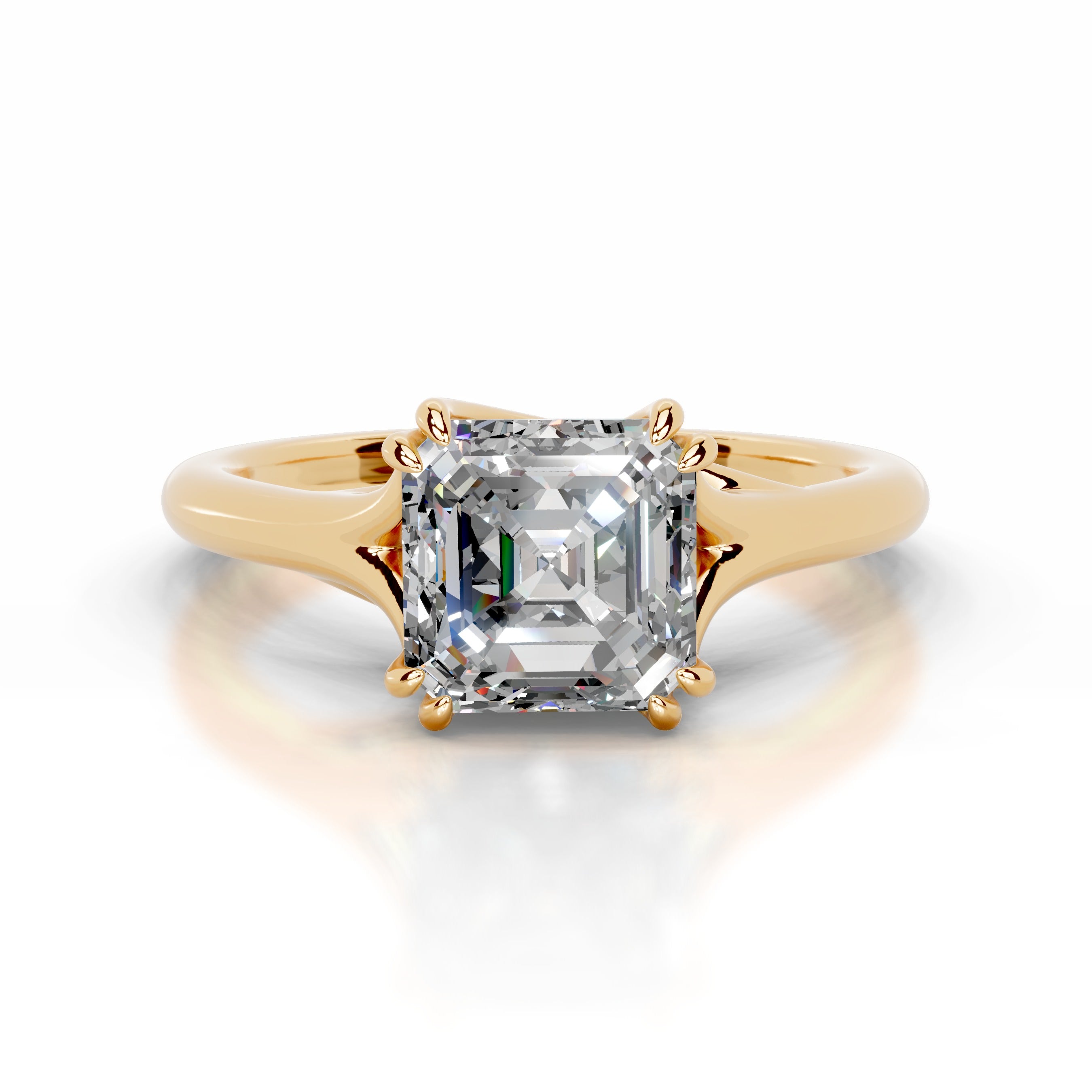 Ellie Moissanite Ring - 18K Yellow Gold