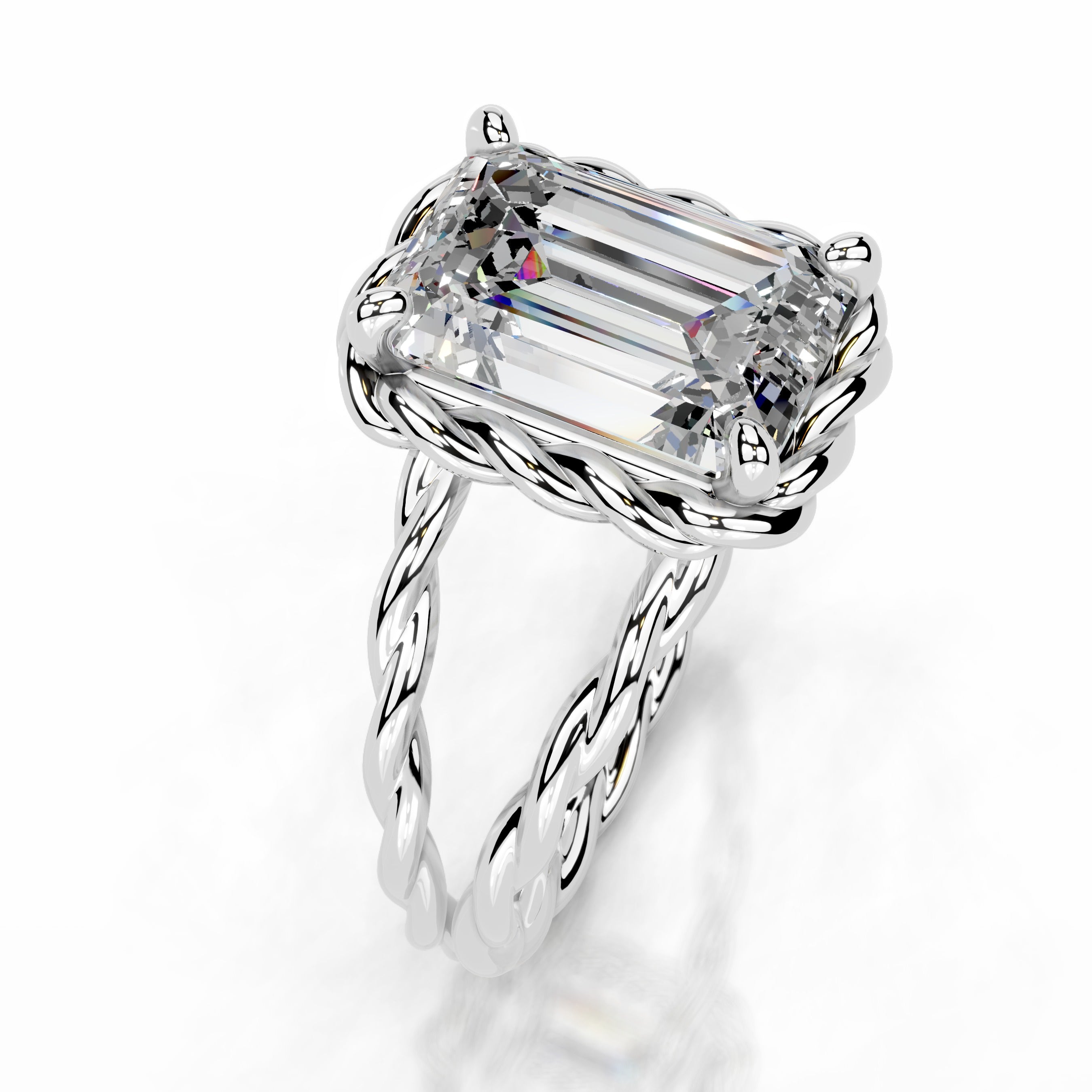 Yul Moissanite Ring - 14K White Gold