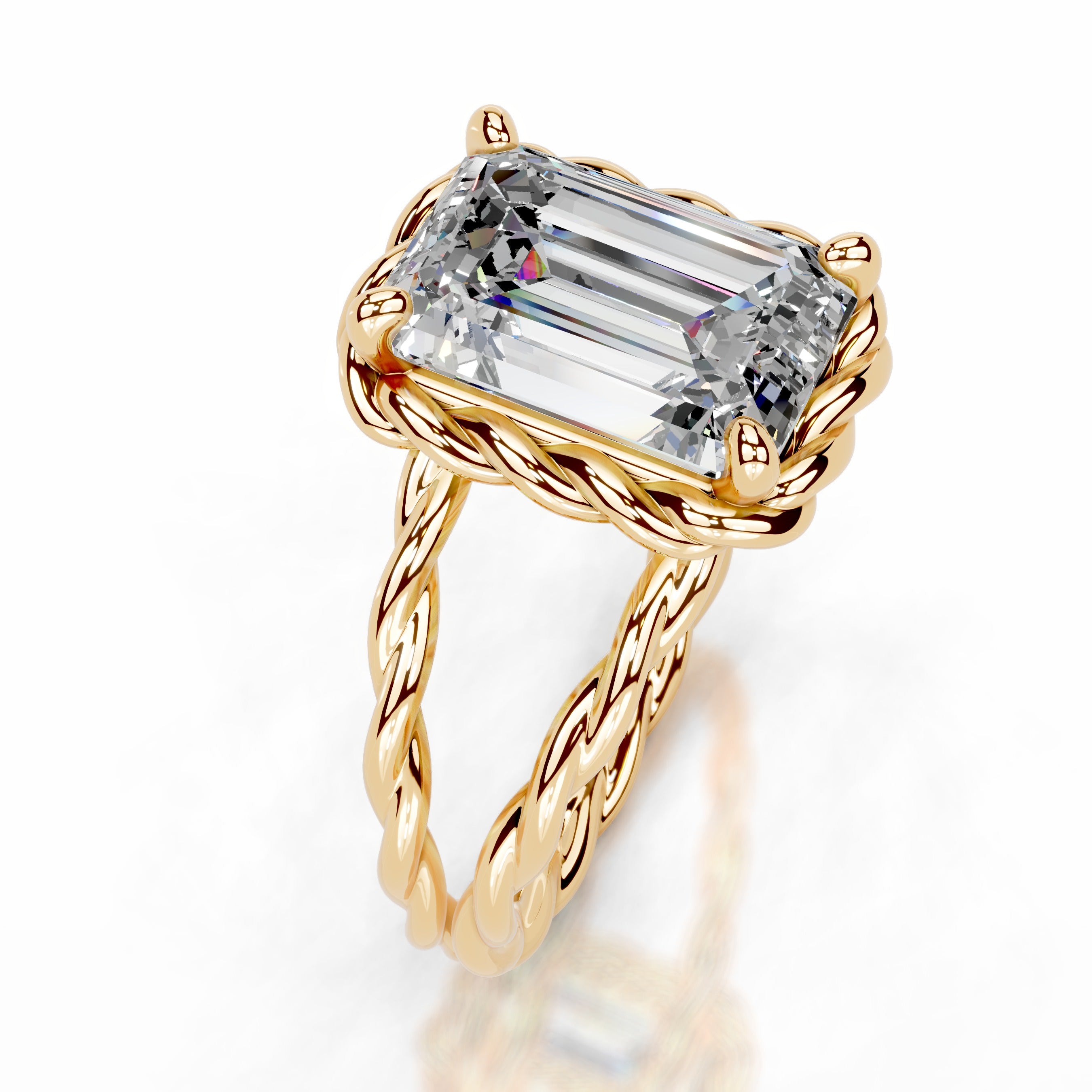 Yul Moissanite Ring - 18K Yellow Gold
