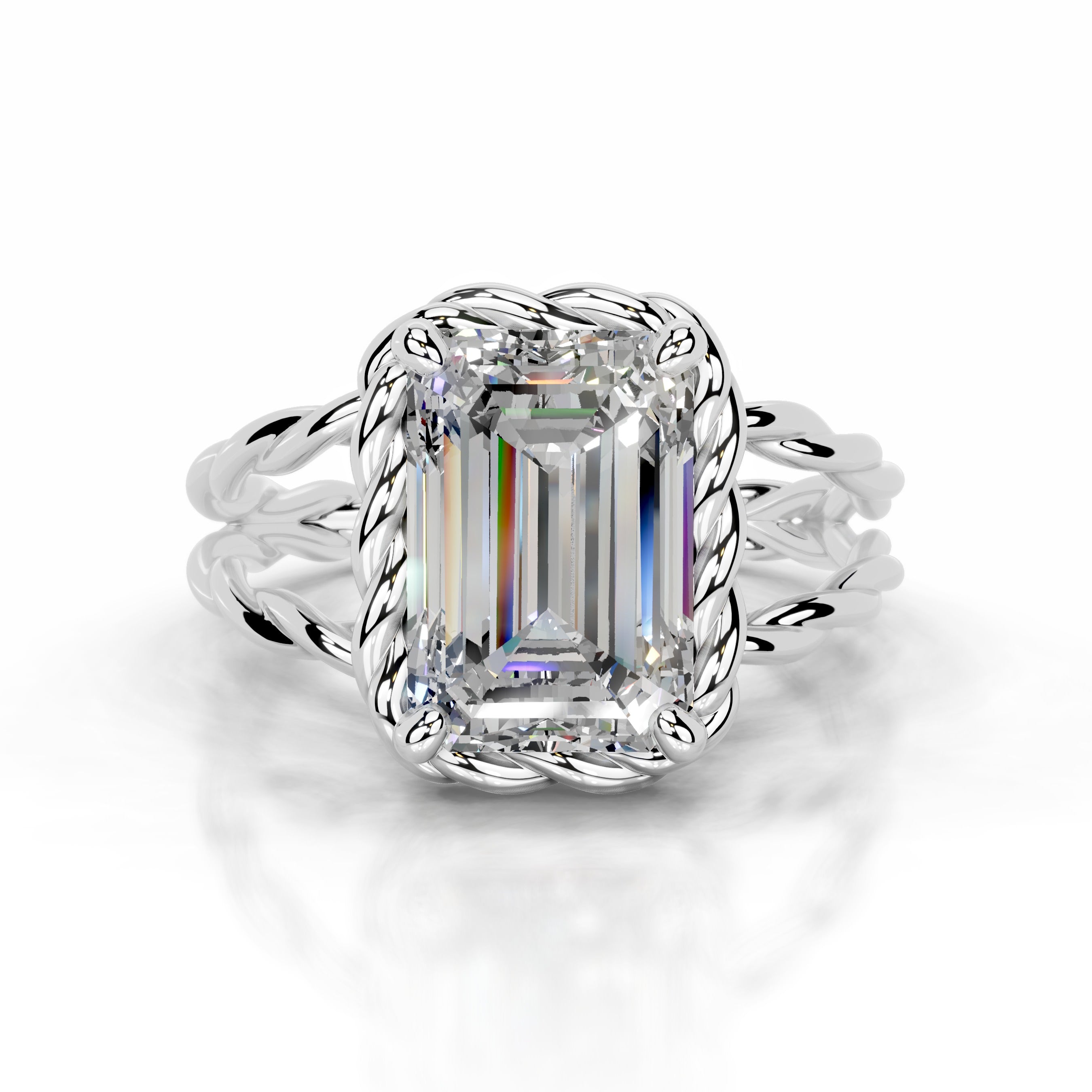 Yul Moissanite Ring - 18K White Gold