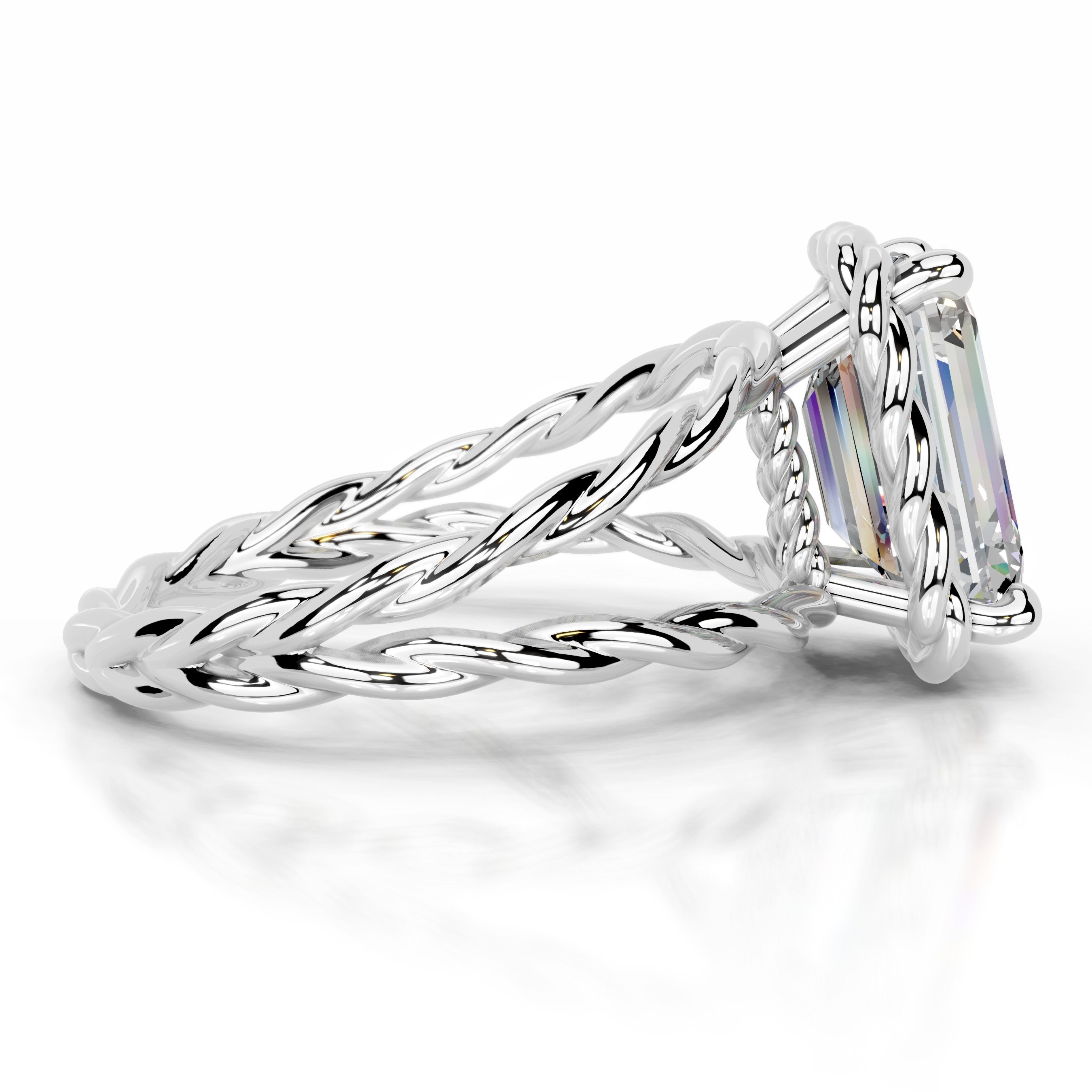 Yul Moissanite Ring - 14K White Gold