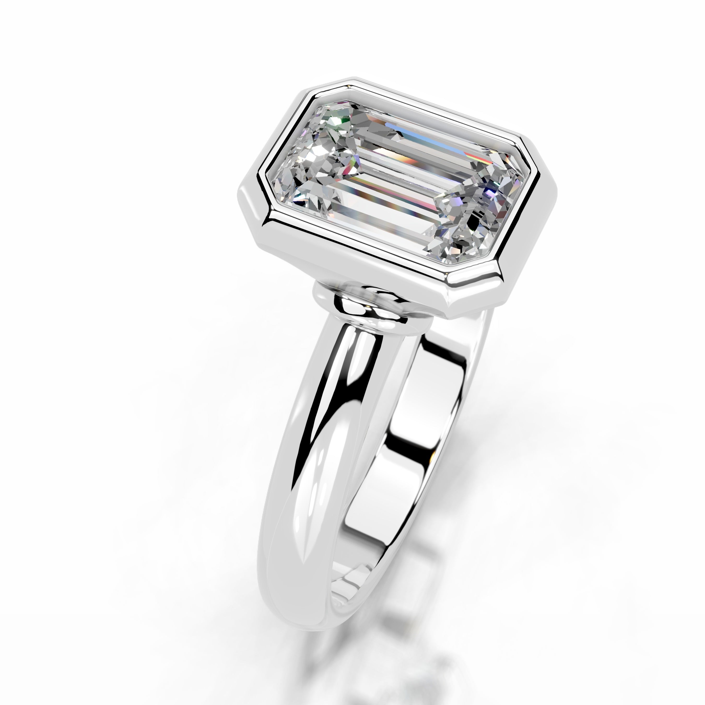 Kaylee Moissanite Ring - 18K White Gold