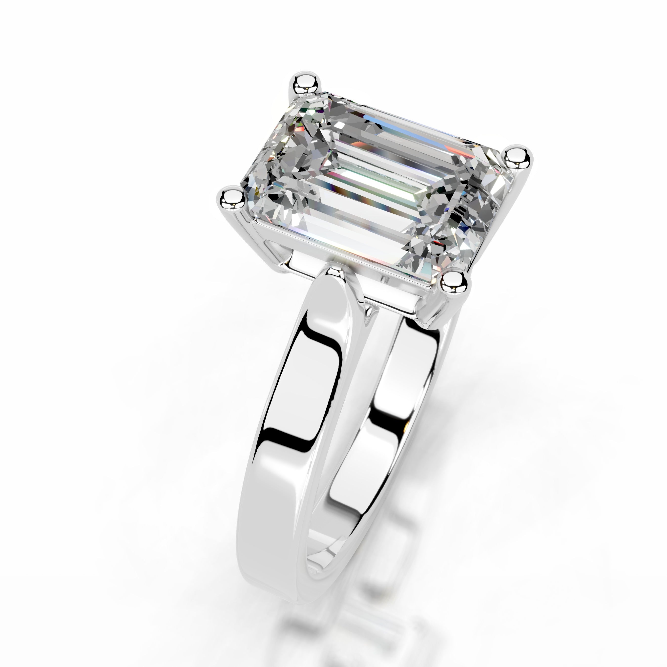 Daisy Moissanite Ring - 14K White Gold