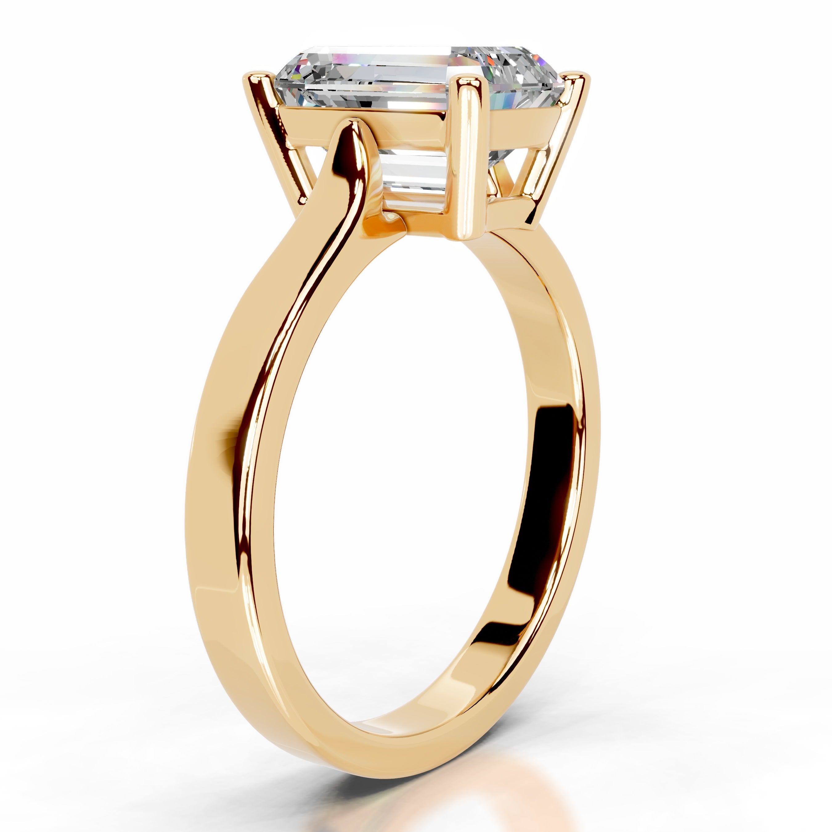 Daisy Moissanite Ring - 18K Yellow Gold